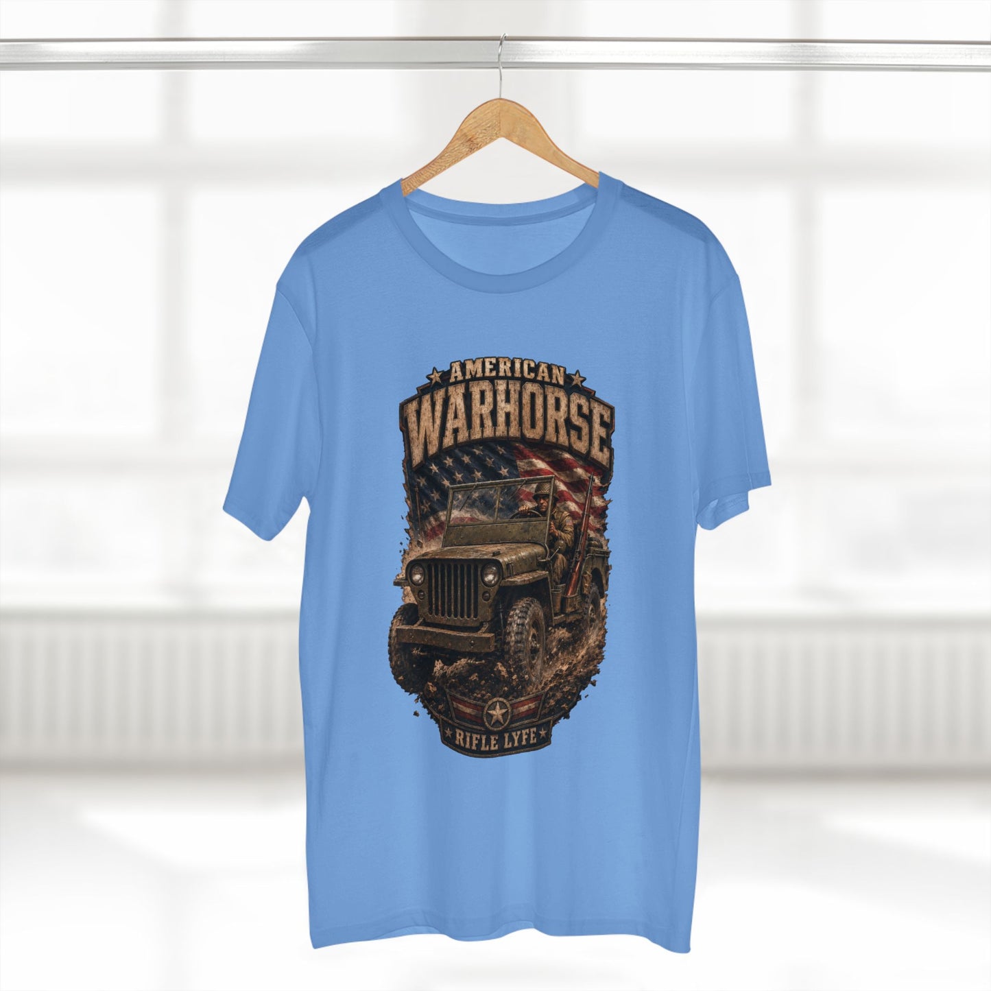 Military Jeep & American Flag Tee