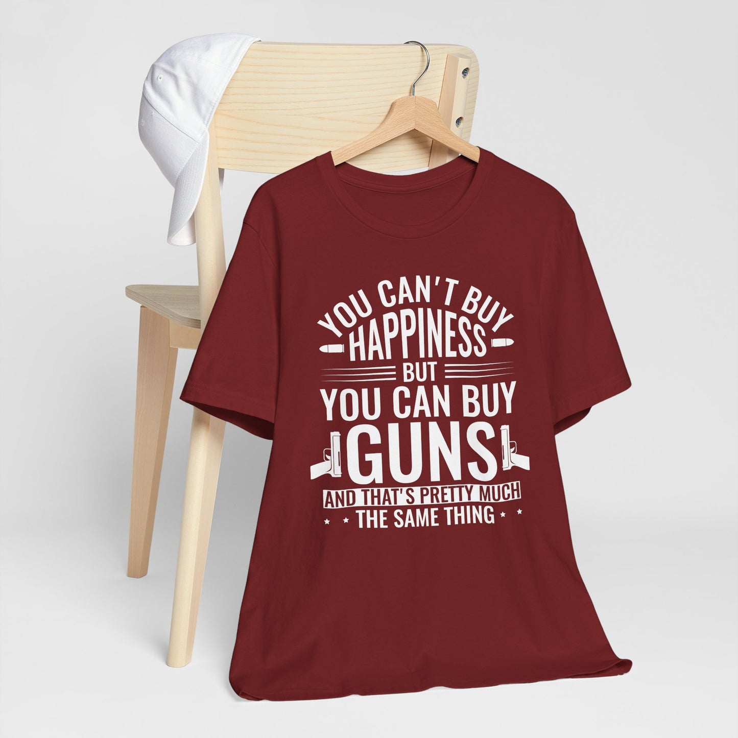 Gun Rights T-Shirt — "You Can't Buy Happiness But You Can Buy Guns" Graphic Tee