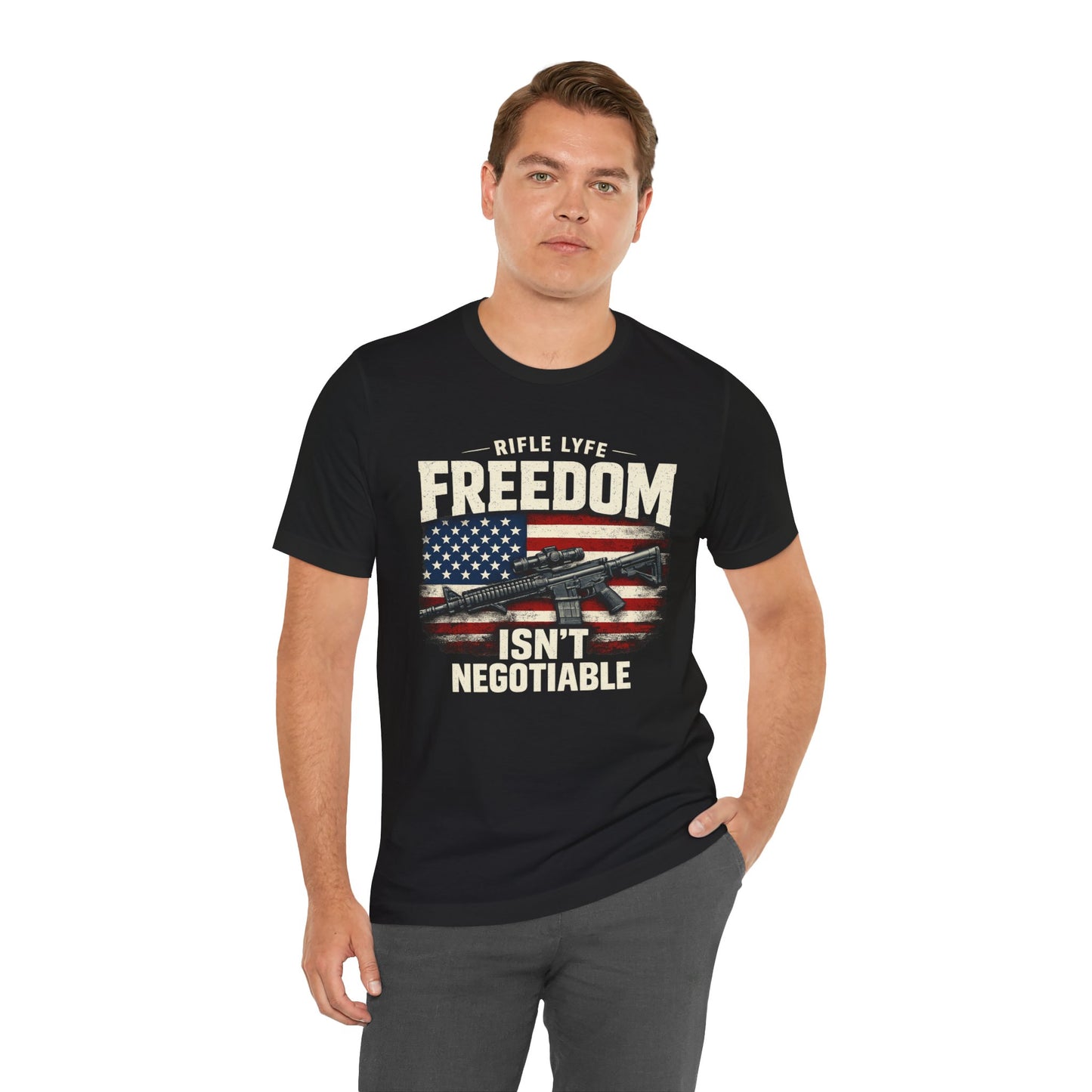 Freedom Is not Negotiable Shirt Patriotic Gun Shirt 2nd Amendment Shirt American Flag Shirt Tactical Shirt Pro Gun Tee Gift for Men