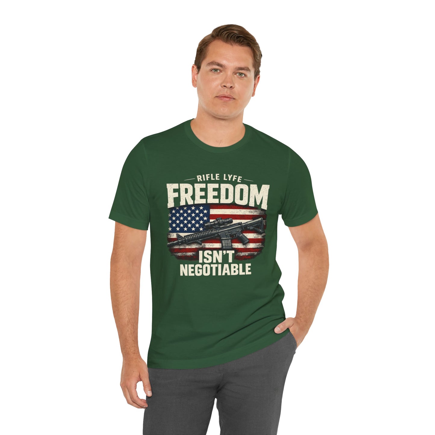 Freedom Is not Negotiable Shirt Patriotic Gun Shirt 2nd Amendment Shirt American Flag Shirt Tactical Shirt Pro Gun Tee Gift for Men