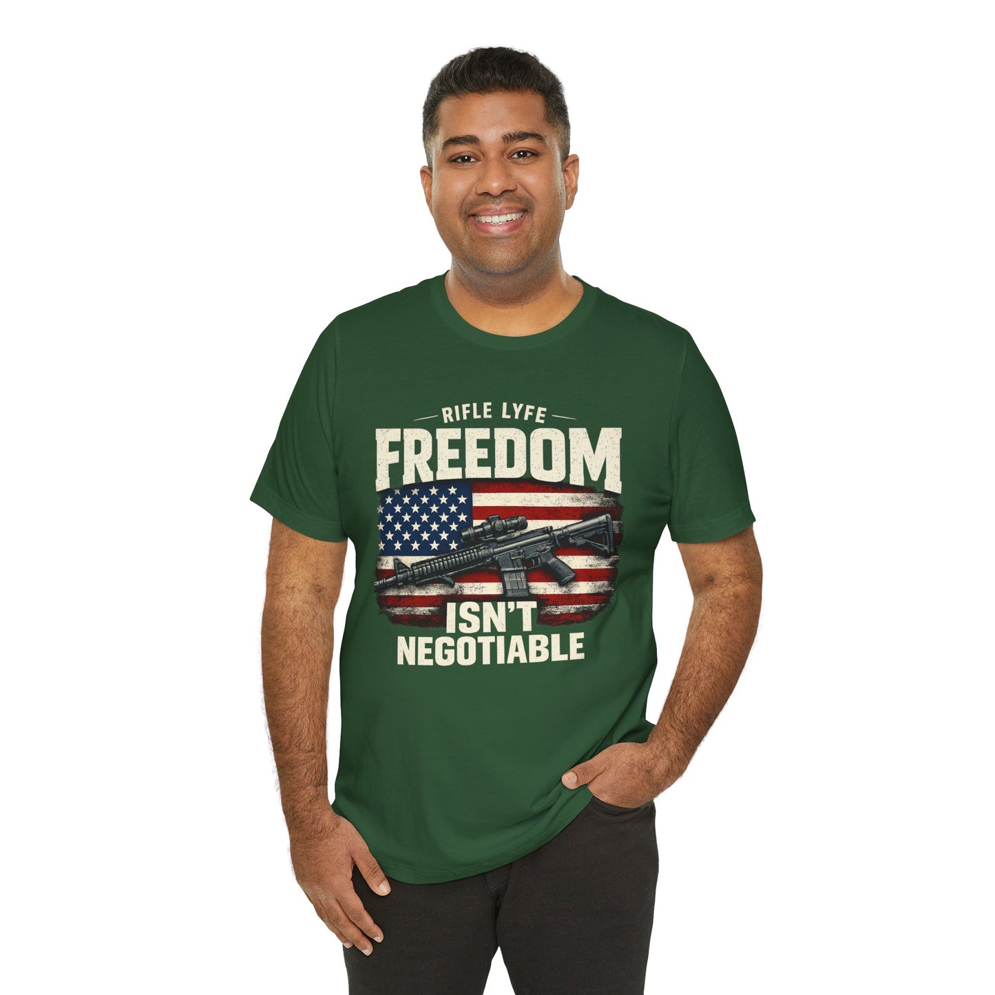 Freedom Is not Negotiable Shirt Patriotic Gun Shirt 2nd Amendment Shirt American Flag Shirt Tactical Shirt Pro Gun Tee Gift for Men