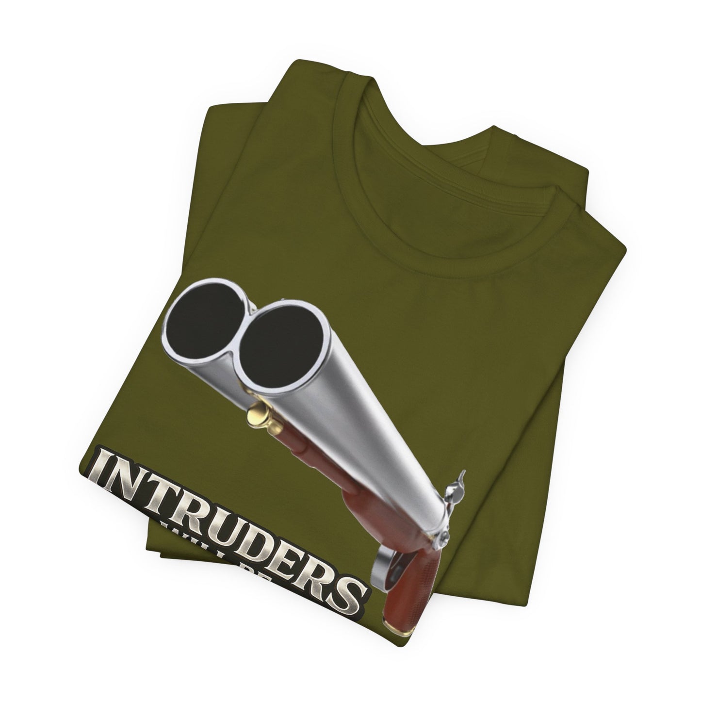 2nd Amendment Shotgun Safety Tee — "Intruders Will Be Shot, Survivors Shot Again" Graphic T-Shirt