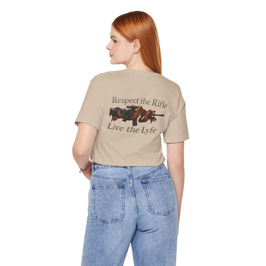 Rifle Lyfe Unisex Tee, Patriotic Flag Shirt, American Pride Clothing, 2nd Amendment Apparel, Gun Rights Merch.
