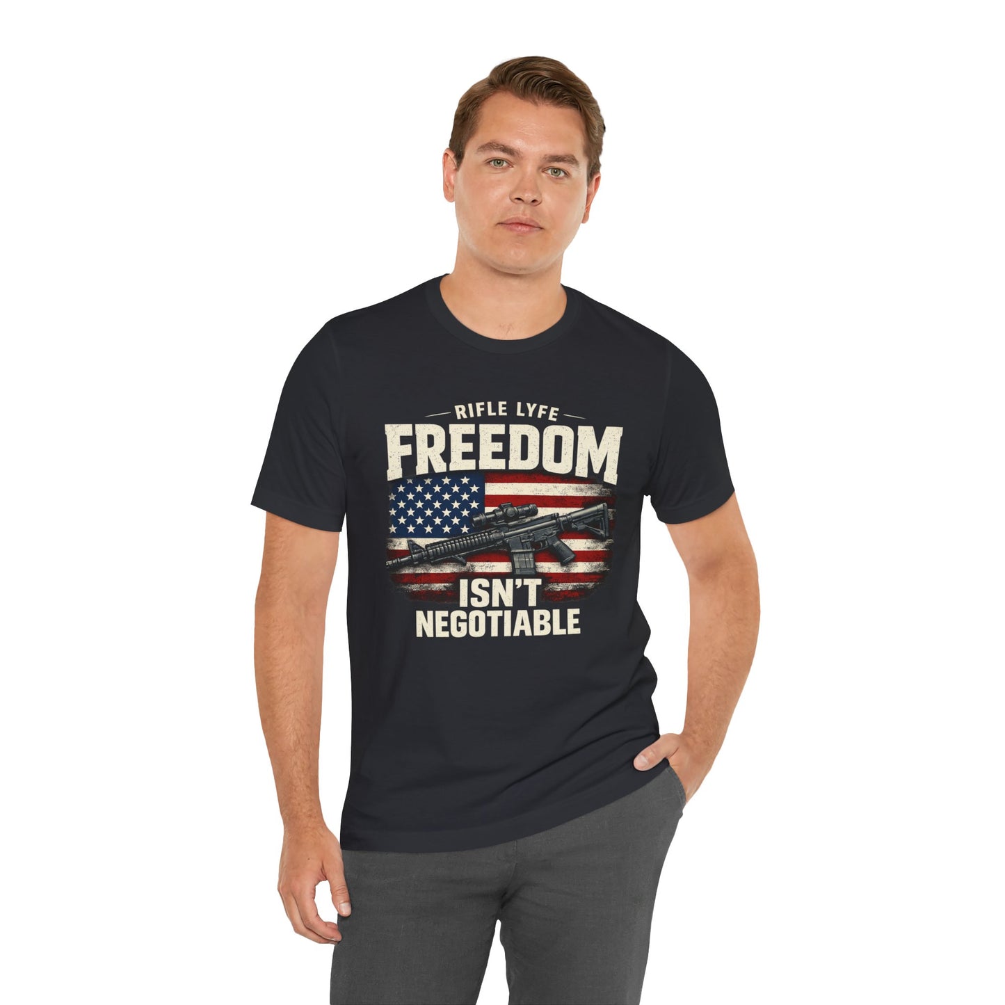 Freedom Is not Negotiable Shirt Patriotic Gun Shirt 2nd Amendment Shirt American Flag Shirt Tactical Shirt Pro Gun Tee Gift for Men