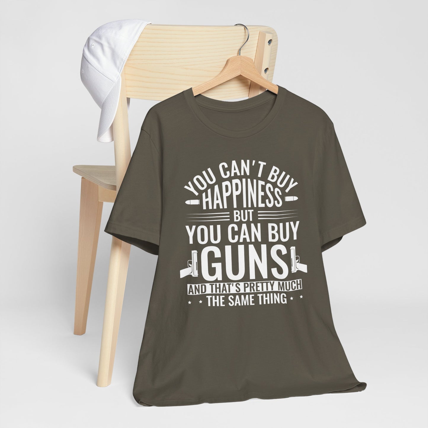 Gun Rights T-Shirt — "You Can't Buy Happiness But You Can Buy Guns" Graphic Tee