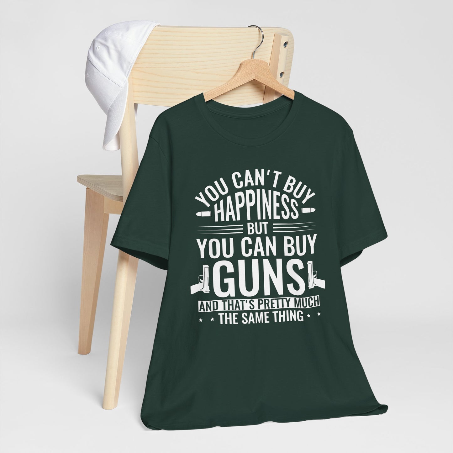 Gun Rights T-Shirt — "You Can't Buy Happiness But You Can Buy Guns" Graphic Tee