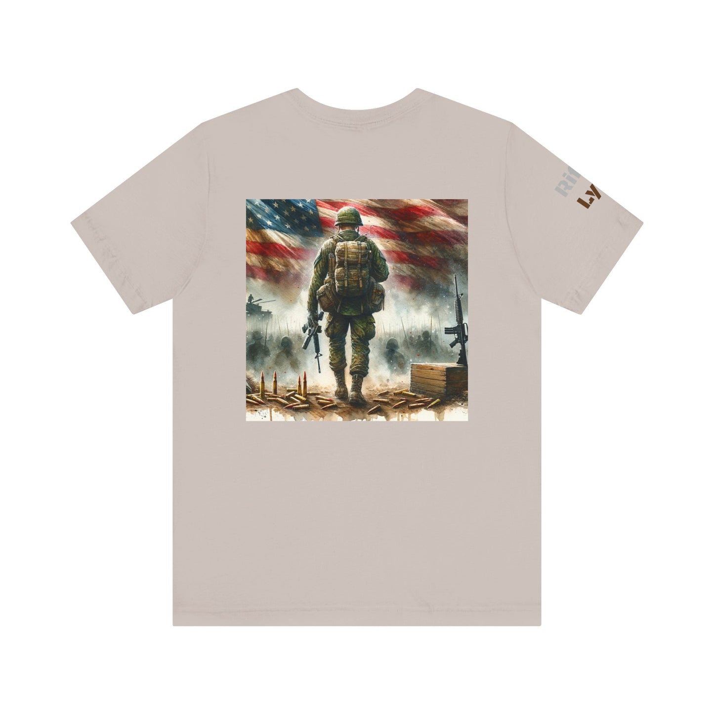 Military tee, never turn from a fight, Army, Navy, Marine, Air Force