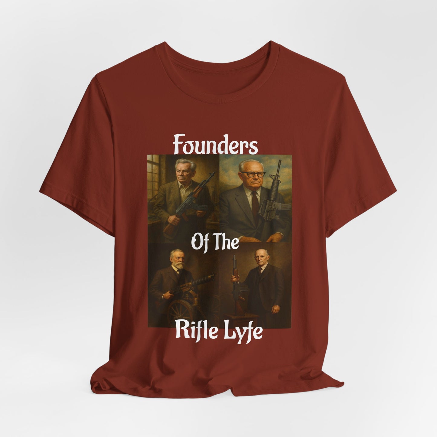 Founders of the Rifle Lyfe T-Shirt – Tactical Gun History Shirt for 2A Supporters, Military Gun Collectors & Patriotic Rifle Fans