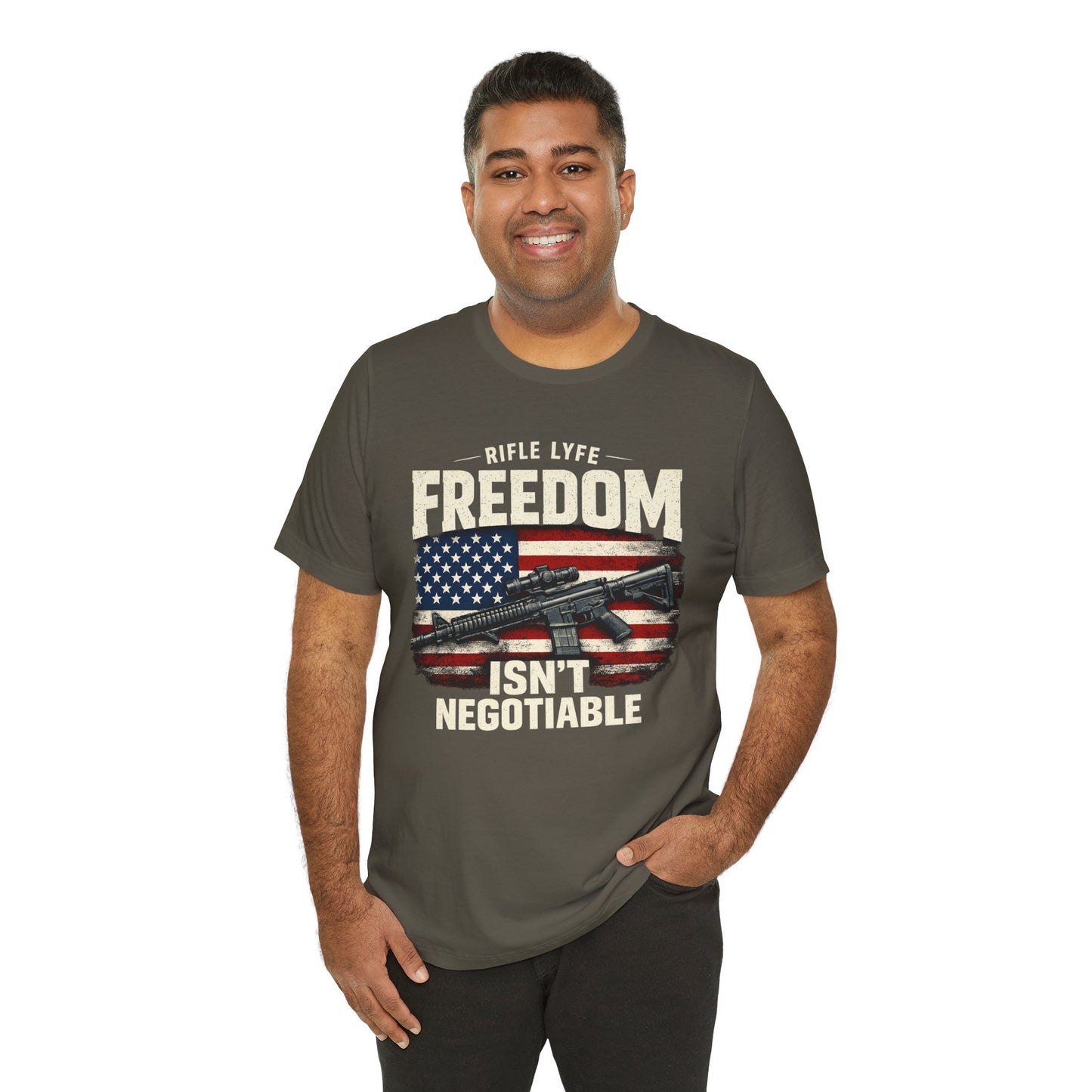 Freedom Is not Negotiable Shirt Patriotic Gun Shirt 2nd Amendment Shirt American Flag Shirt Tactical Shirt Pro Gun Tee Gift for Men