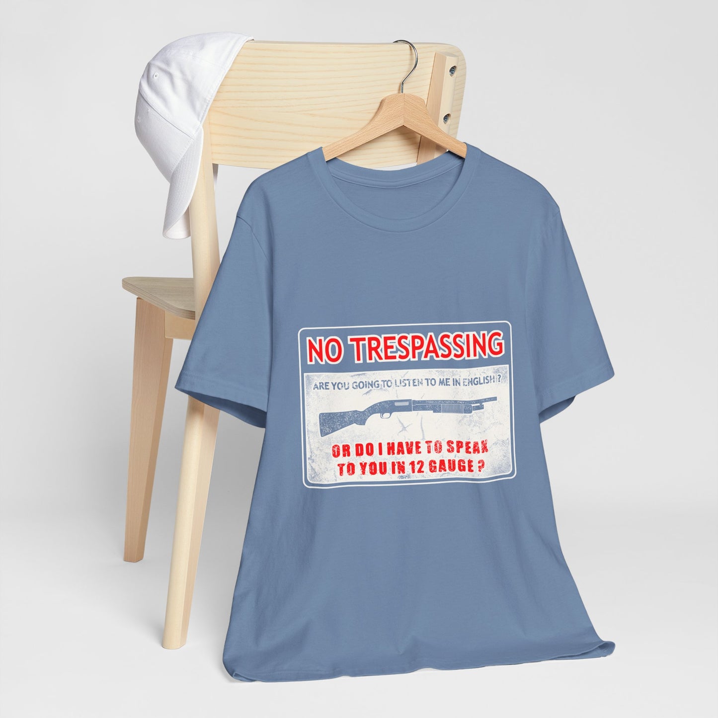 Funny 12 Gauge Shotgun Tee, Don't Speak English