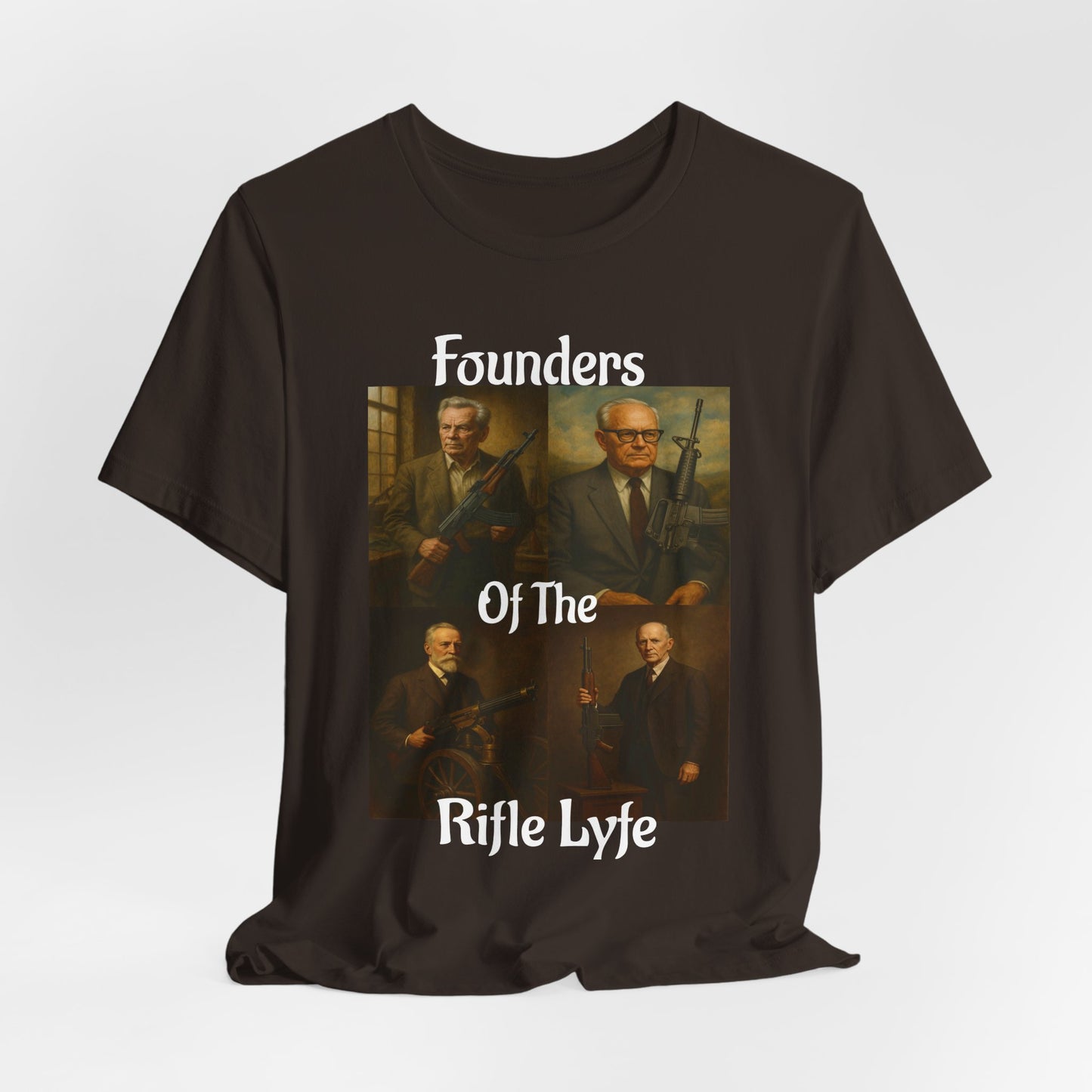 Founders of the Rifle Lyfe T-Shirt – Tactical Gun History Shirt for 2A Supporters, Military Gun Collectors & Patriotic Rifle Fans