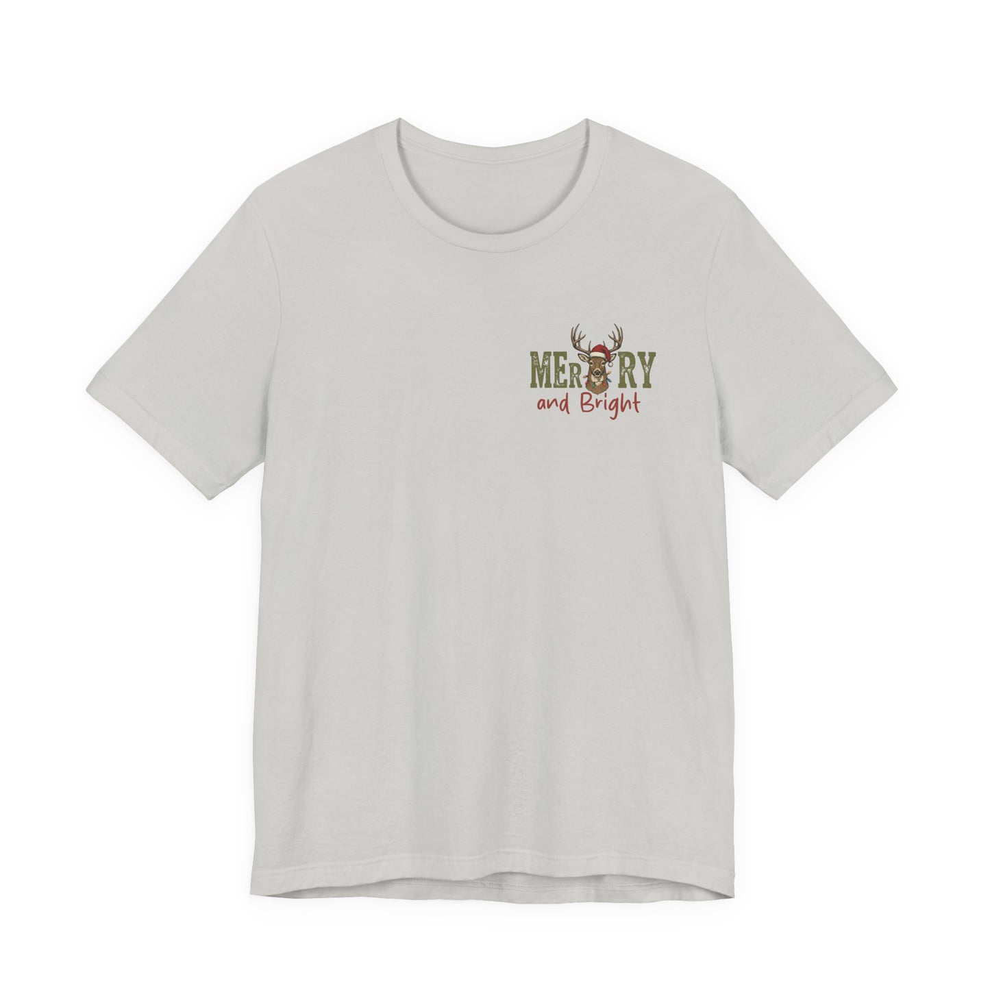 Christmas T‑Shirt — Merry and Bright Camouflage Buck Tee