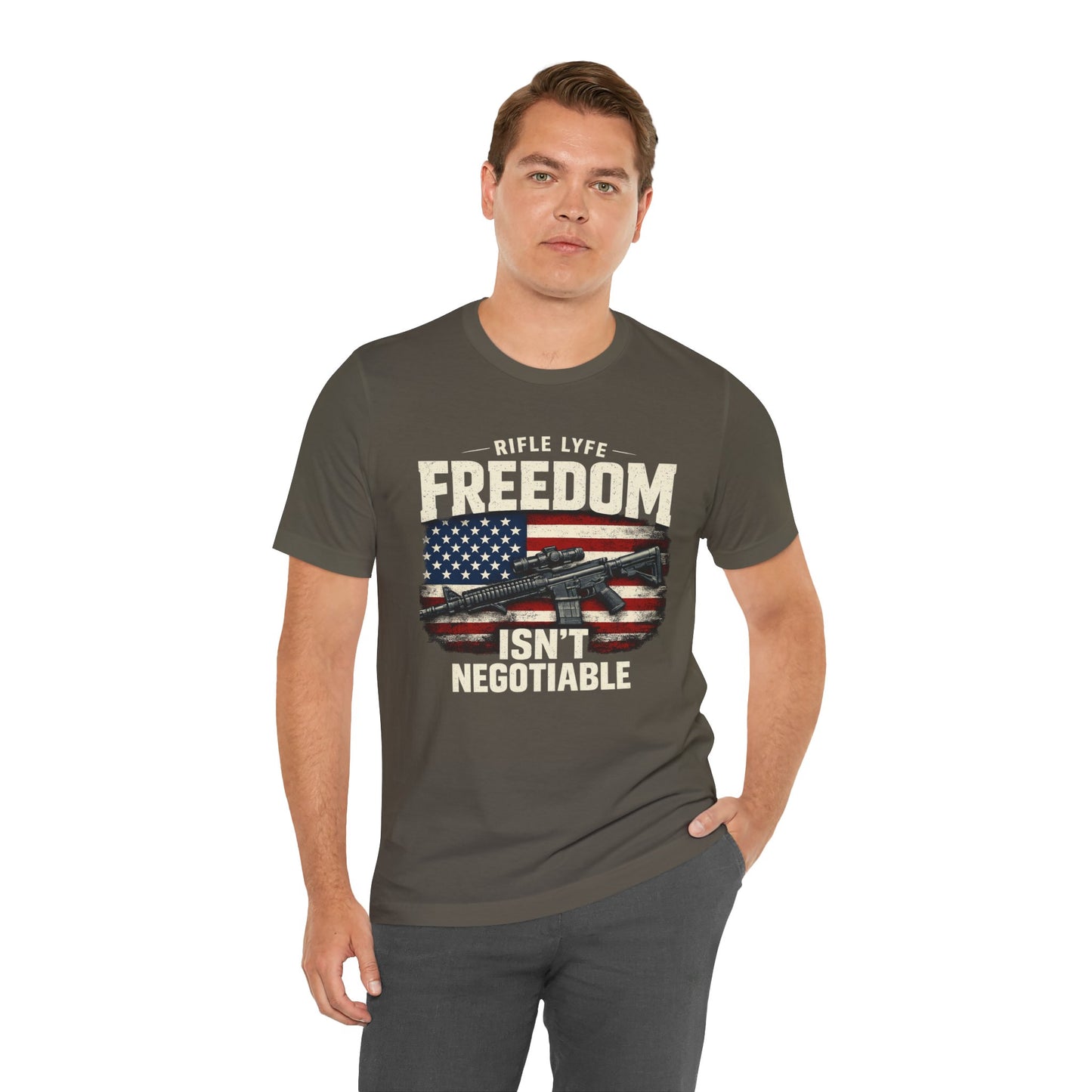Freedom Is not Negotiable Shirt Patriotic Gun Shirt 2nd Amendment Shirt American Flag Shirt Tactical Shirt Pro Gun Tee Gift for Men