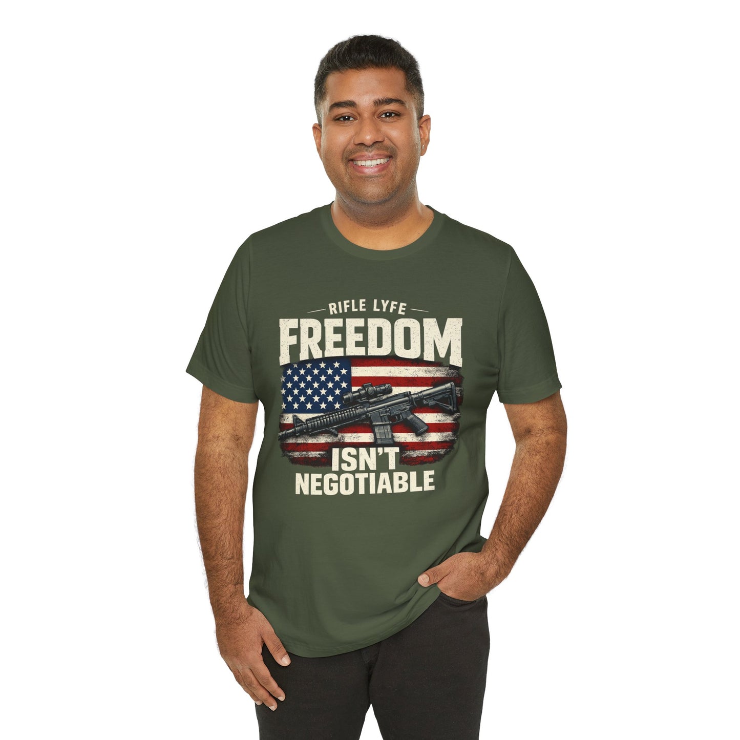 Freedom Is not Negotiable Shirt Patriotic Gun Shirt 2nd Amendment Shirt American Flag Shirt Tactical Shirt Pro Gun Tee Gift for Men