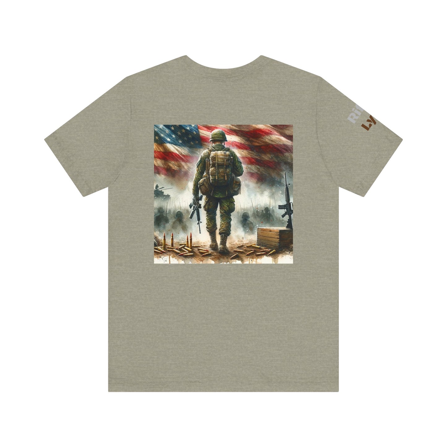 Military tee, never turn from a fight, Army, Navy, Marine, Air Force