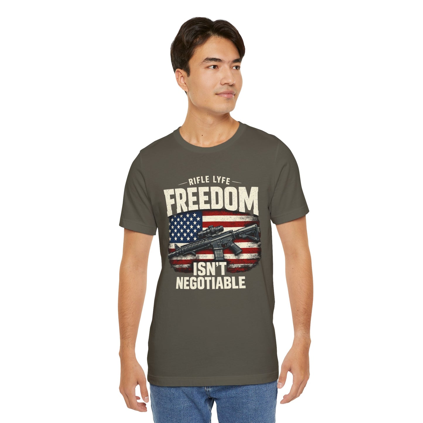 Freedom Is not Negotiable Shirt Patriotic Gun Shirt 2nd Amendment Shirt American Flag Shirt Tactical Shirt Pro Gun Tee Gift for Men
