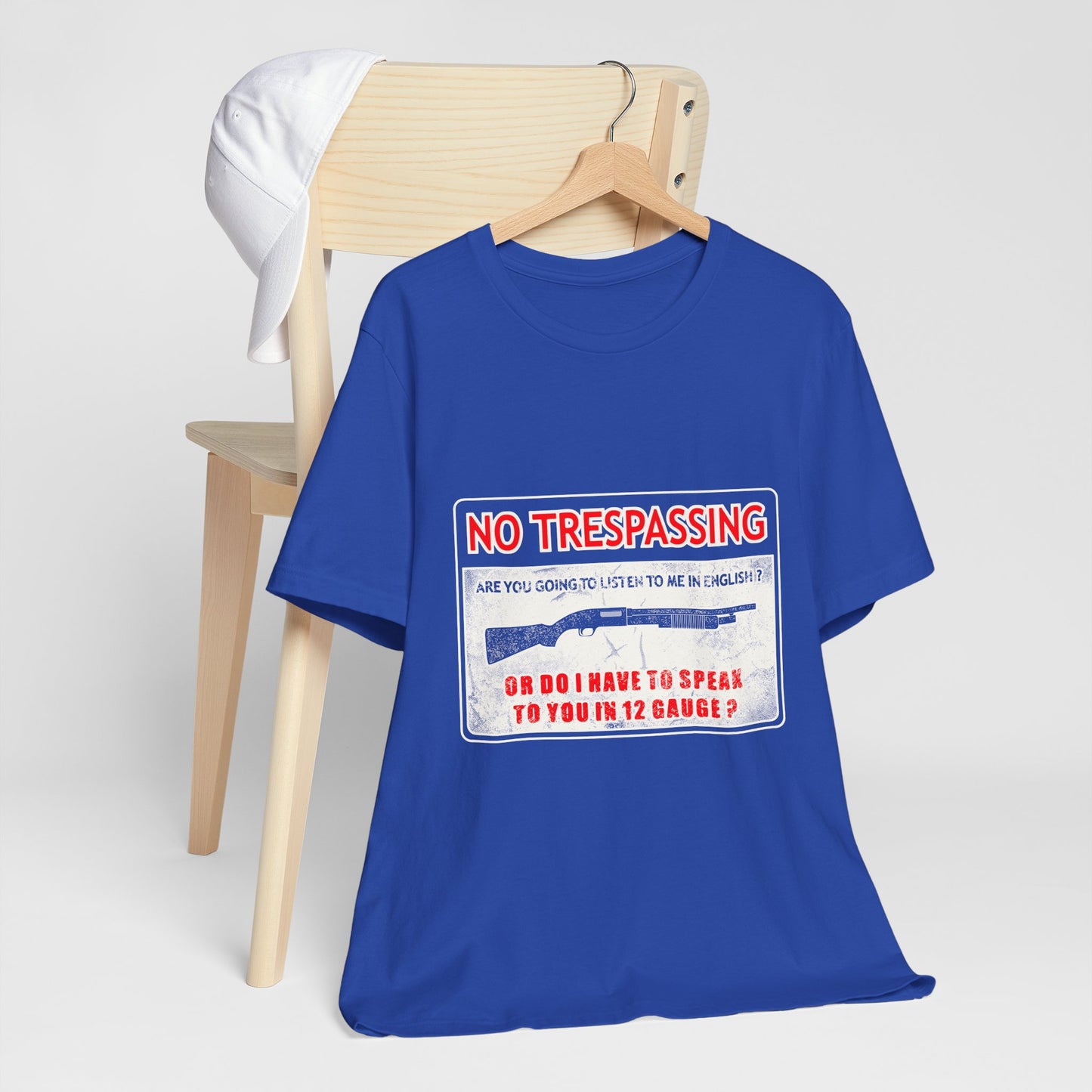 Funny 12 Gauge Shotgun Tee, Don't Speak English