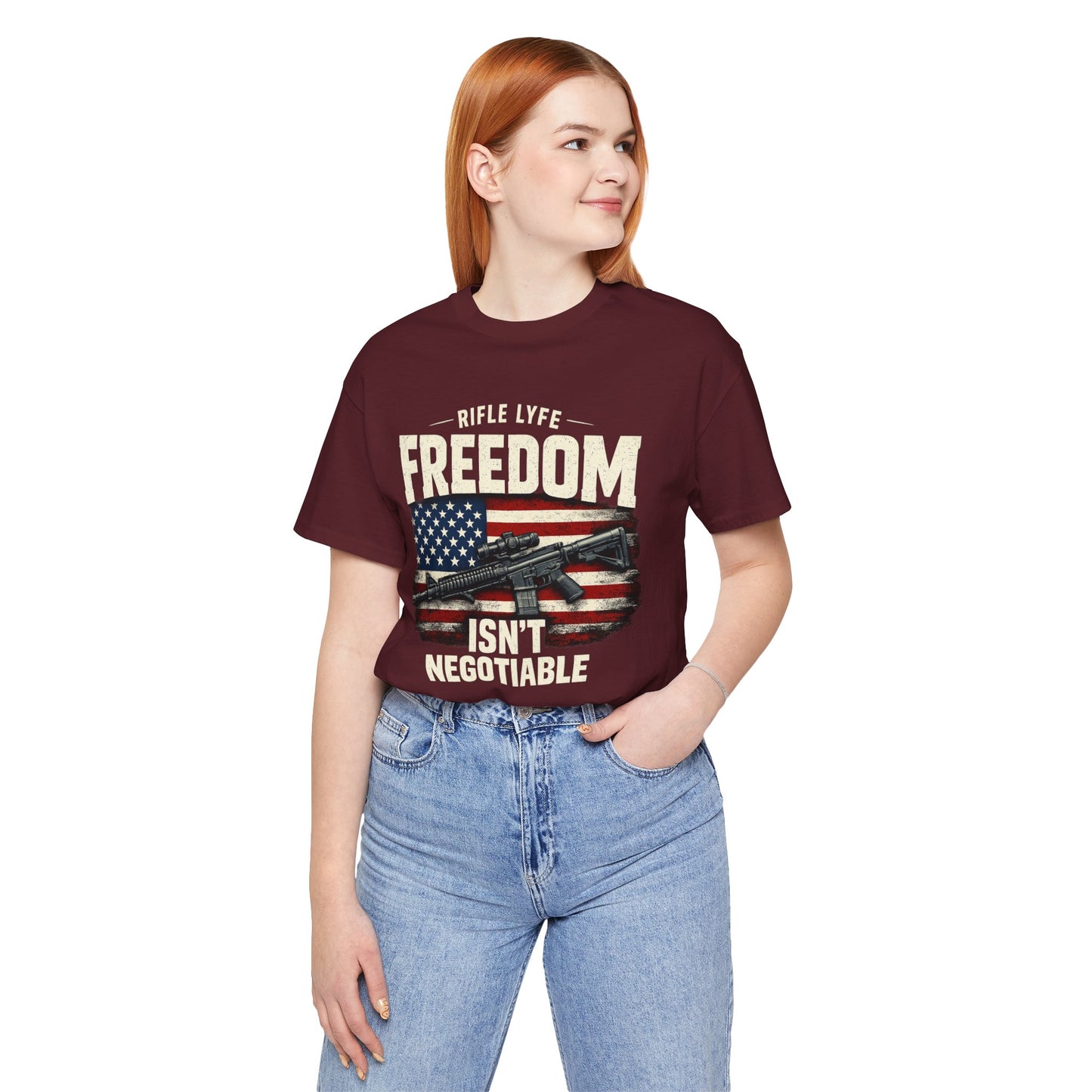 Freedom Is not Negotiable Shirt Patriotic Gun Shirt 2nd Amendment Shirt American Flag Shirt Tactical Shirt Pro Gun Tee Gift for Men