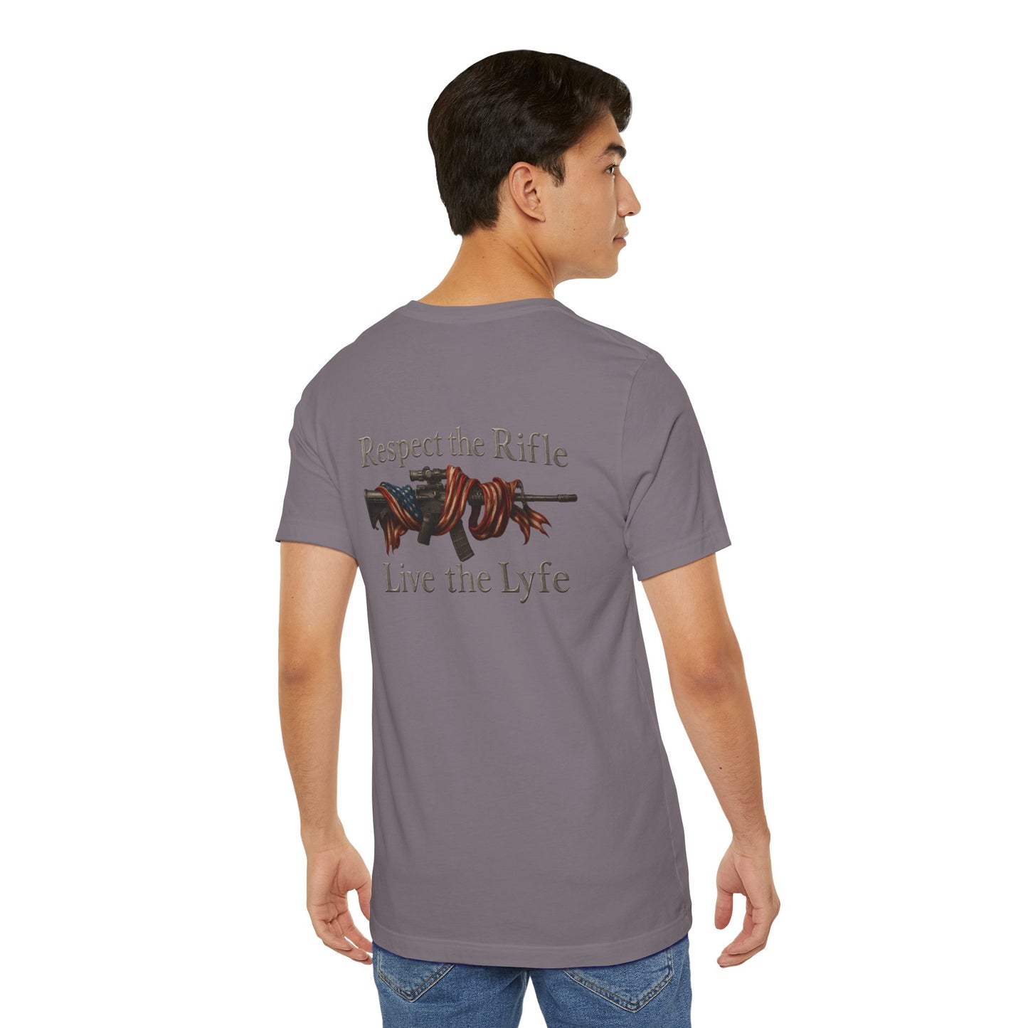 Rifle Lyfe Unisex Tee, Patriotic Flag Shirt, American Pride Clothing, 2nd Amendment Apparel, Gun Rights Merch.