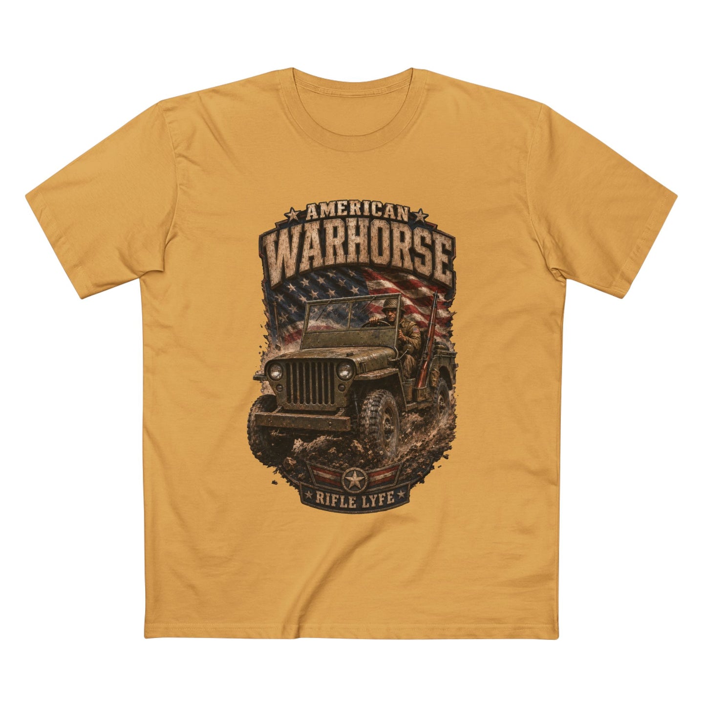 Military Jeep & American Flag Tee