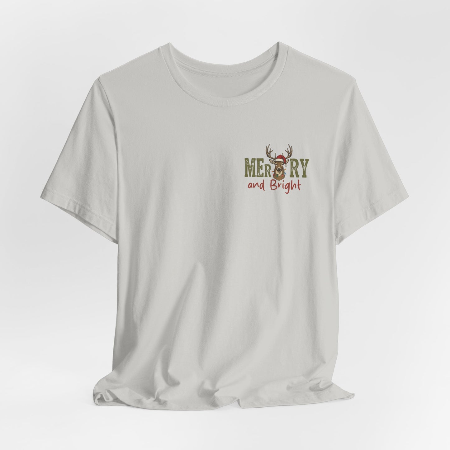 Christmas T‑Shirt — Merry and Bright Camouflage Buck Tee