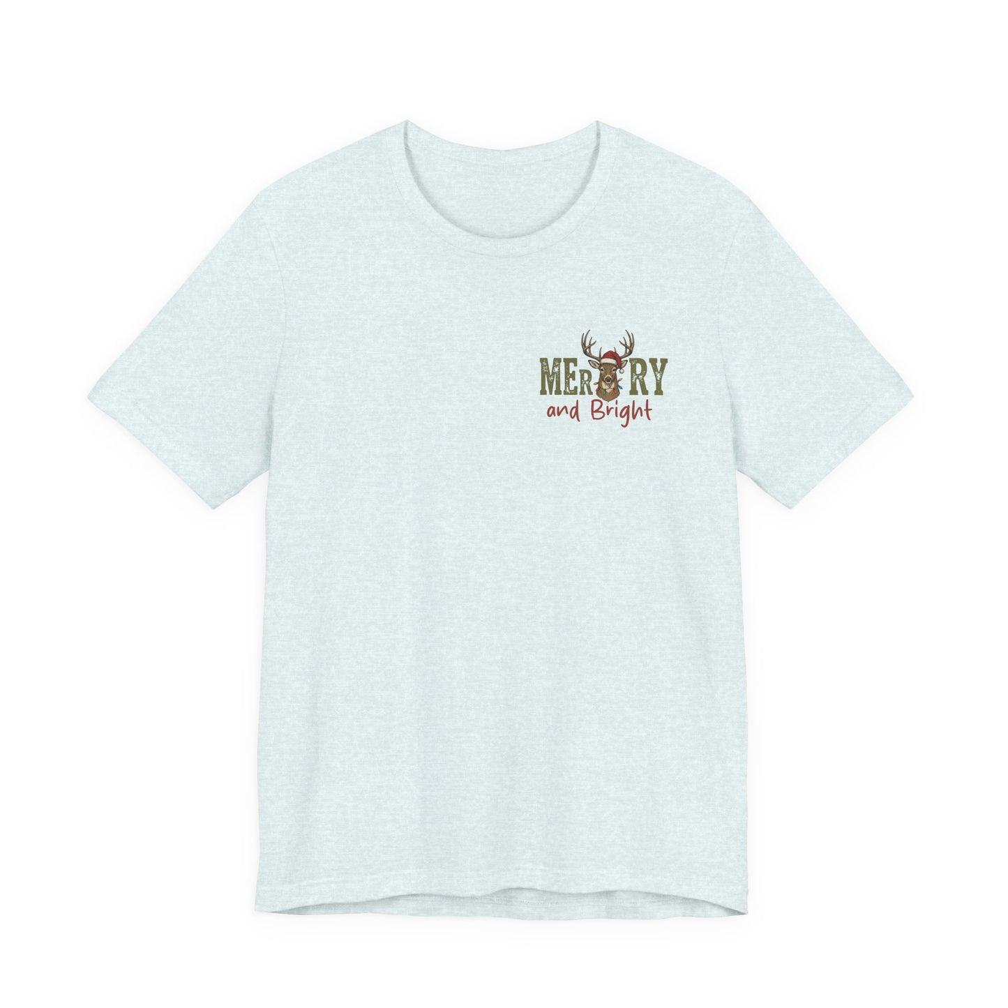 Christmas T‑Shirt — Merry and Bright Camouflage Buck Tee