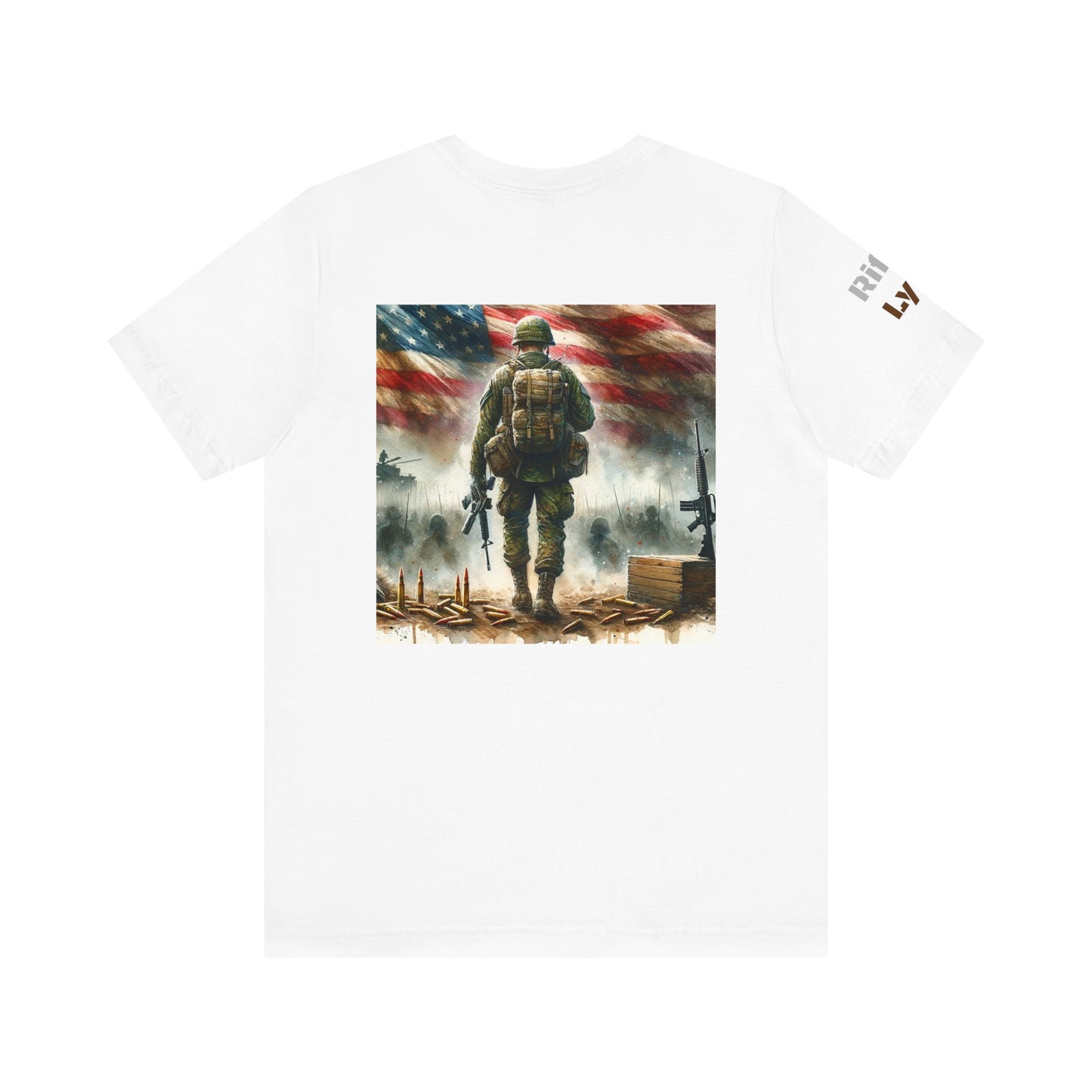 Military tee, never turn from a fight, Army, Navy, Marine, Air Force