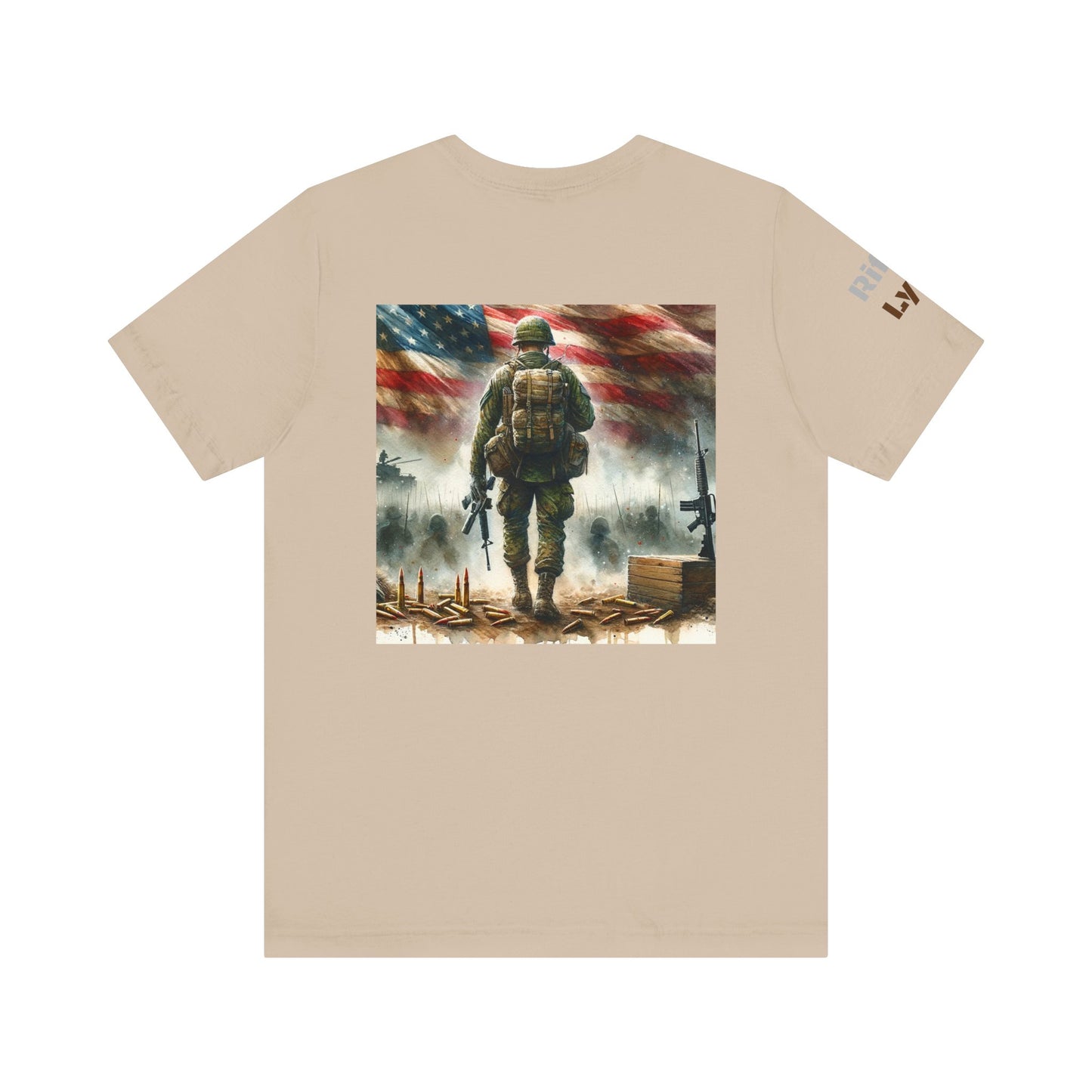 Military tee, never turn from a fight, Army, Navy, Marine, Air Force