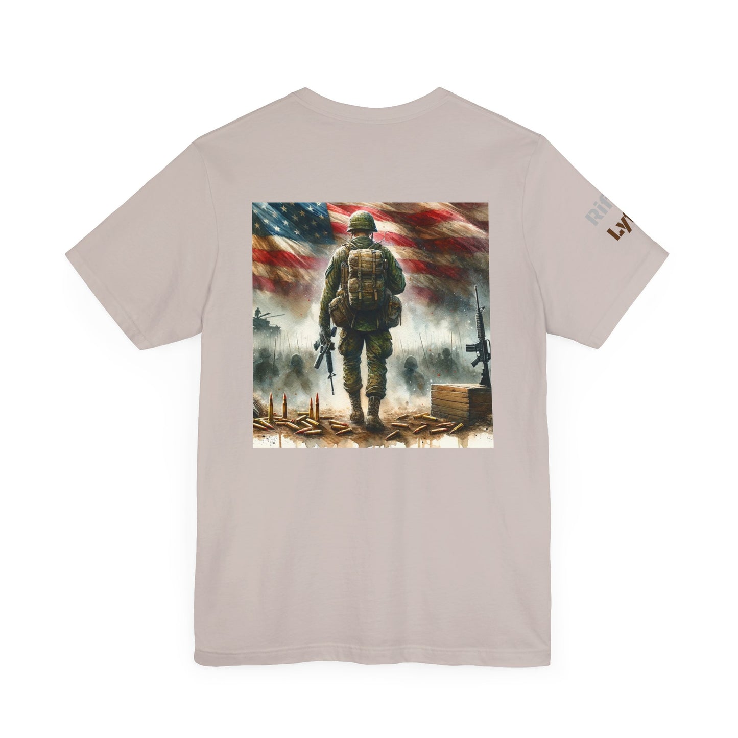 Military tee, never turn from a fight, Army, Navy, Marine, Air Force