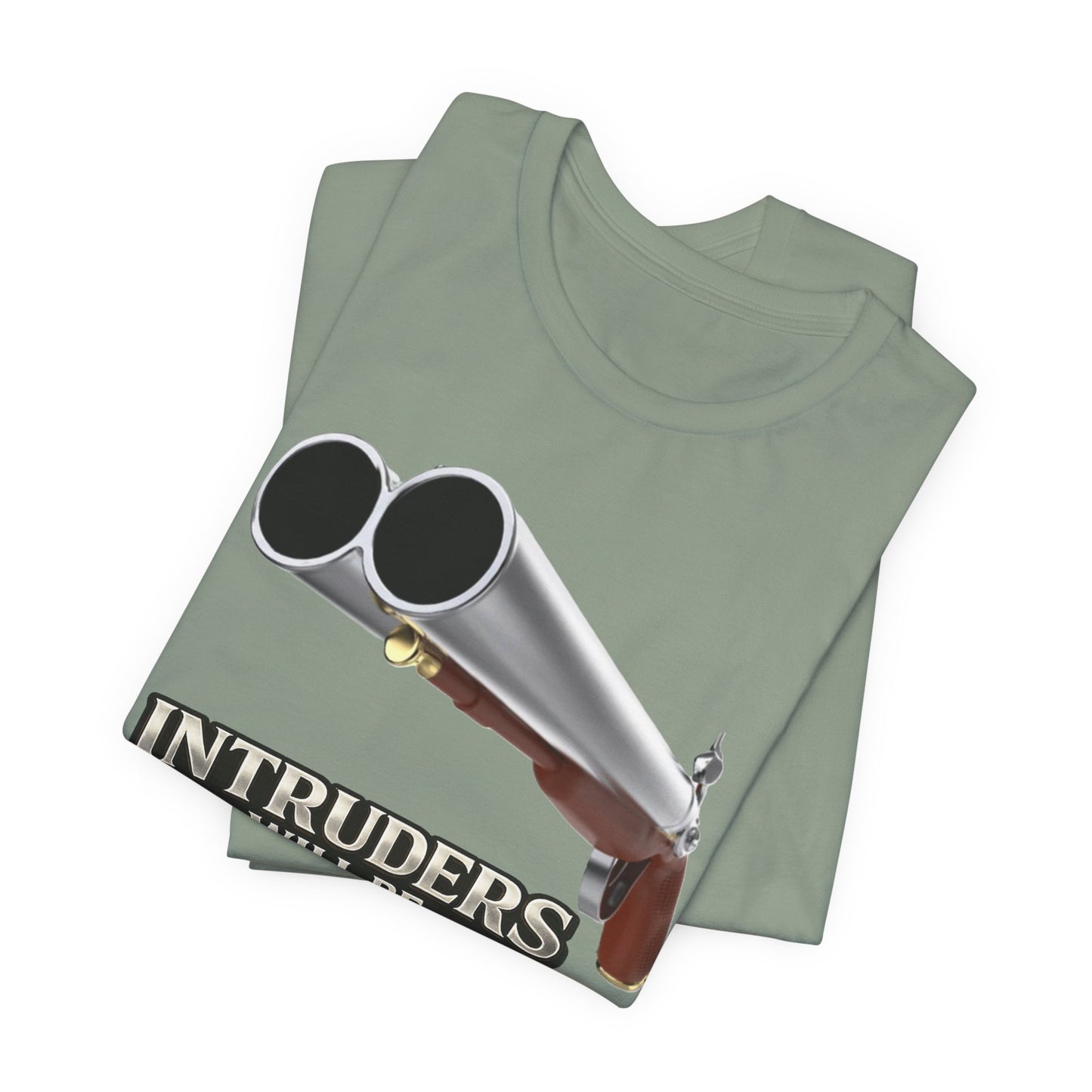 2nd Amendment Shotgun Safety Tee — "Intruders Will Be Shot, Survivors Shot Again" Graphic T-Shirt