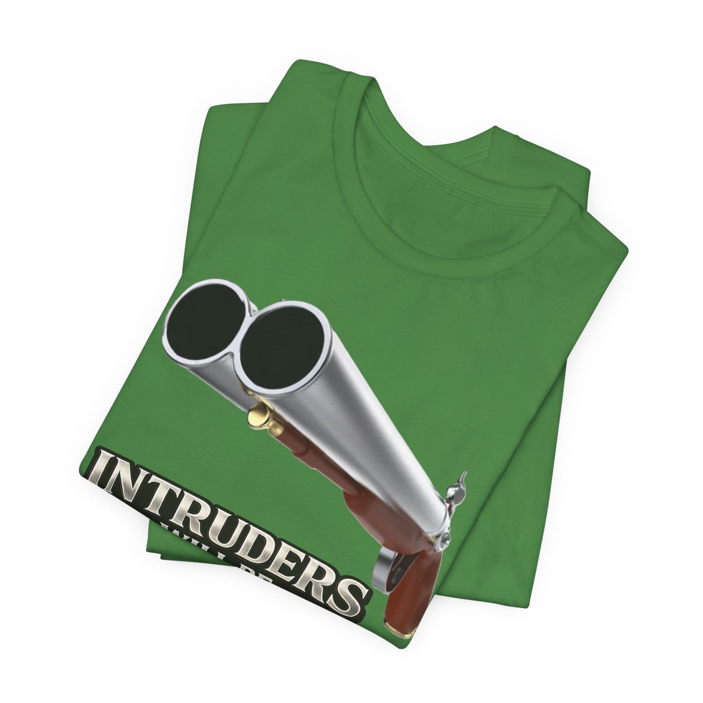 2nd Amendment Shotgun Safety Tee — "Intruders Will Be Shot, Survivors Shot Again" Graphic T-Shirt