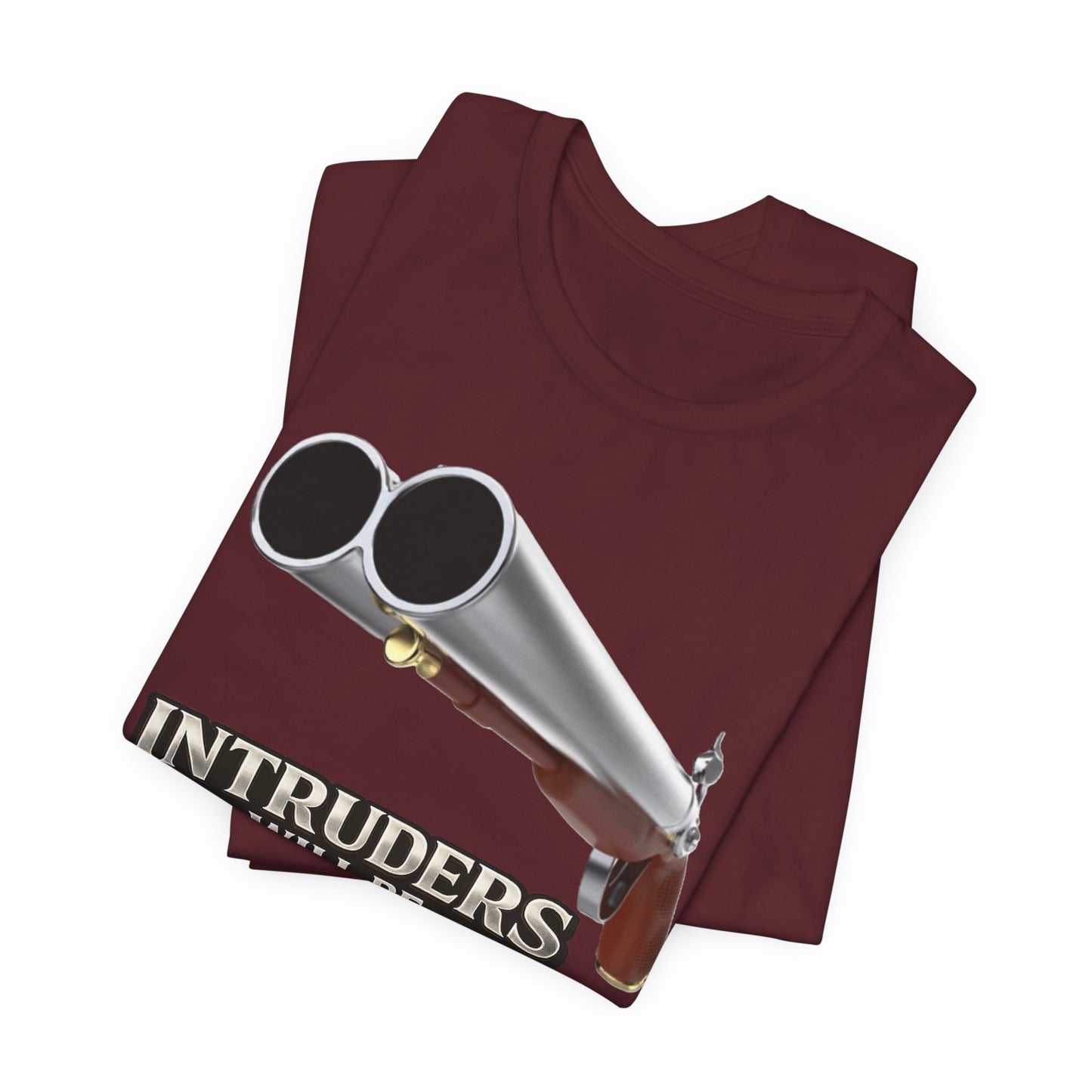 2nd Amendment Shotgun Safety Tee — "Intruders Will Be Shot, Survivors Shot Again" Graphic T-Shirt