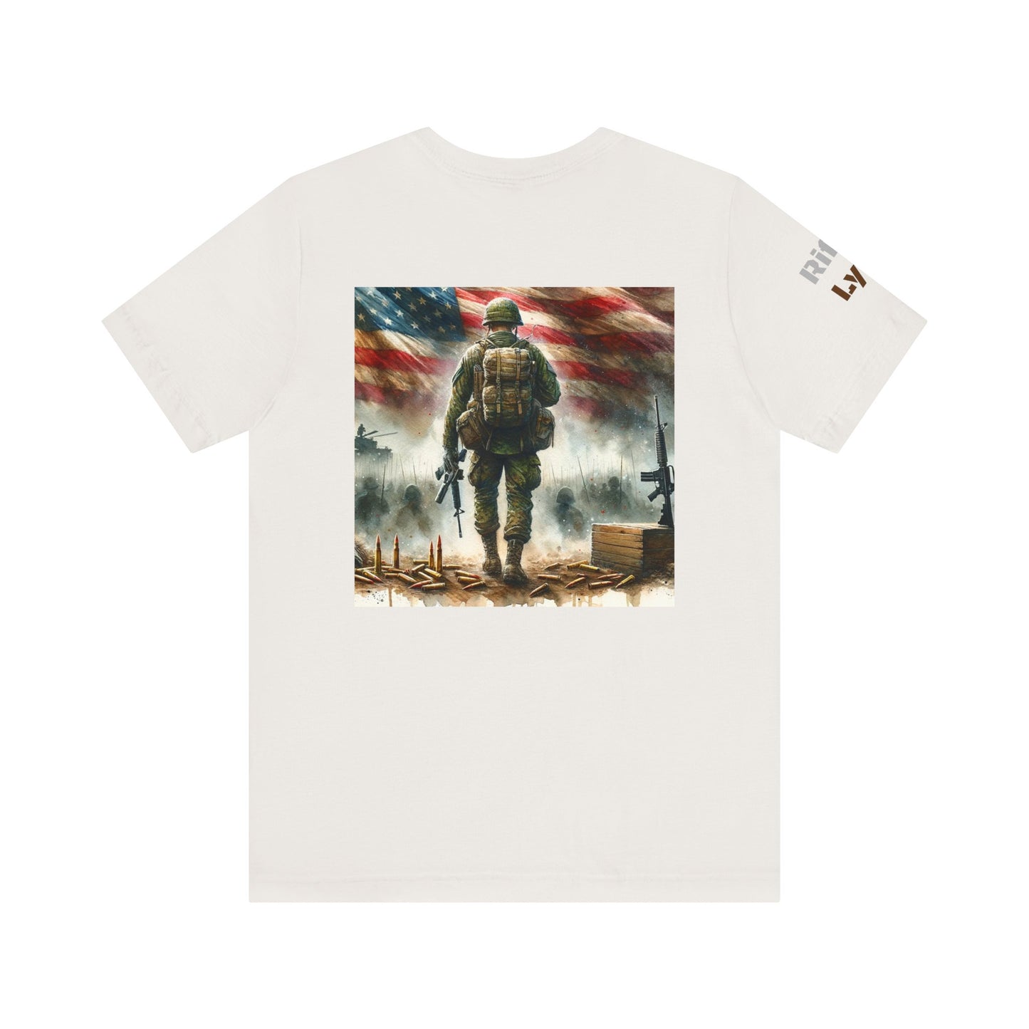 Military tee, never turn from a fight, Army, Navy, Marine, Air Force