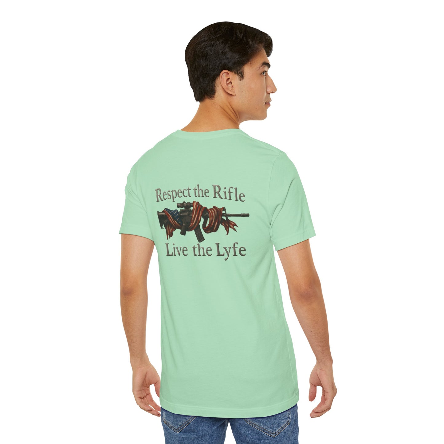 Rifle Lyfe Unisex Tee, Patriotic Flag Shirt, American Pride Clothing, 2nd Amendment Apparel, Gun Rights Merch.