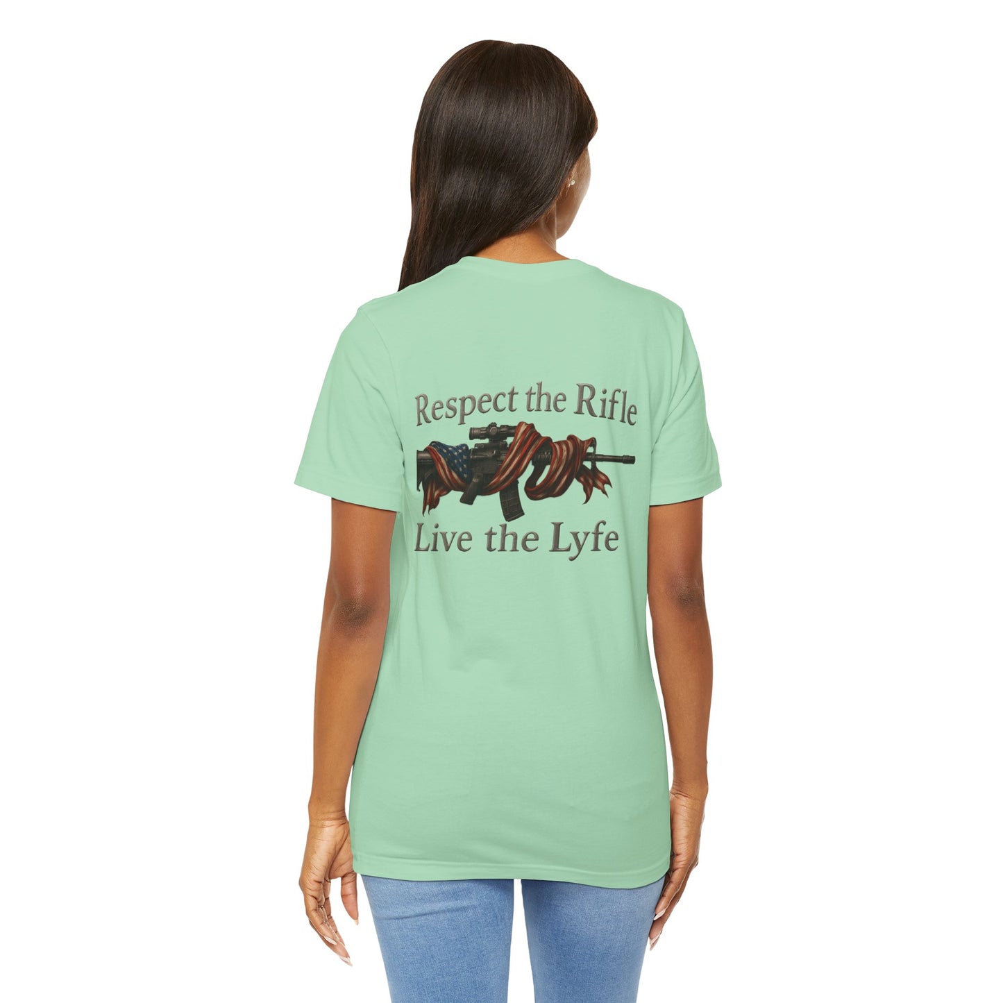 Rifle Lyfe Unisex Tee, Patriotic Flag Shirt, American Pride Clothing, 2nd Amendment Apparel, Gun Rights Merch.