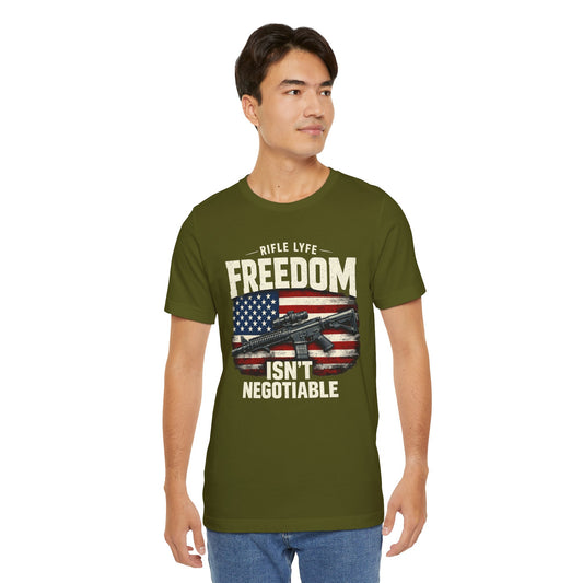 Freedom Is not Negotiable Shirt Patriotic Gun Shirt 2nd Amendment Shirt American Flag Shirt Tactical Shirt Pro Gun Tee Gift for Men