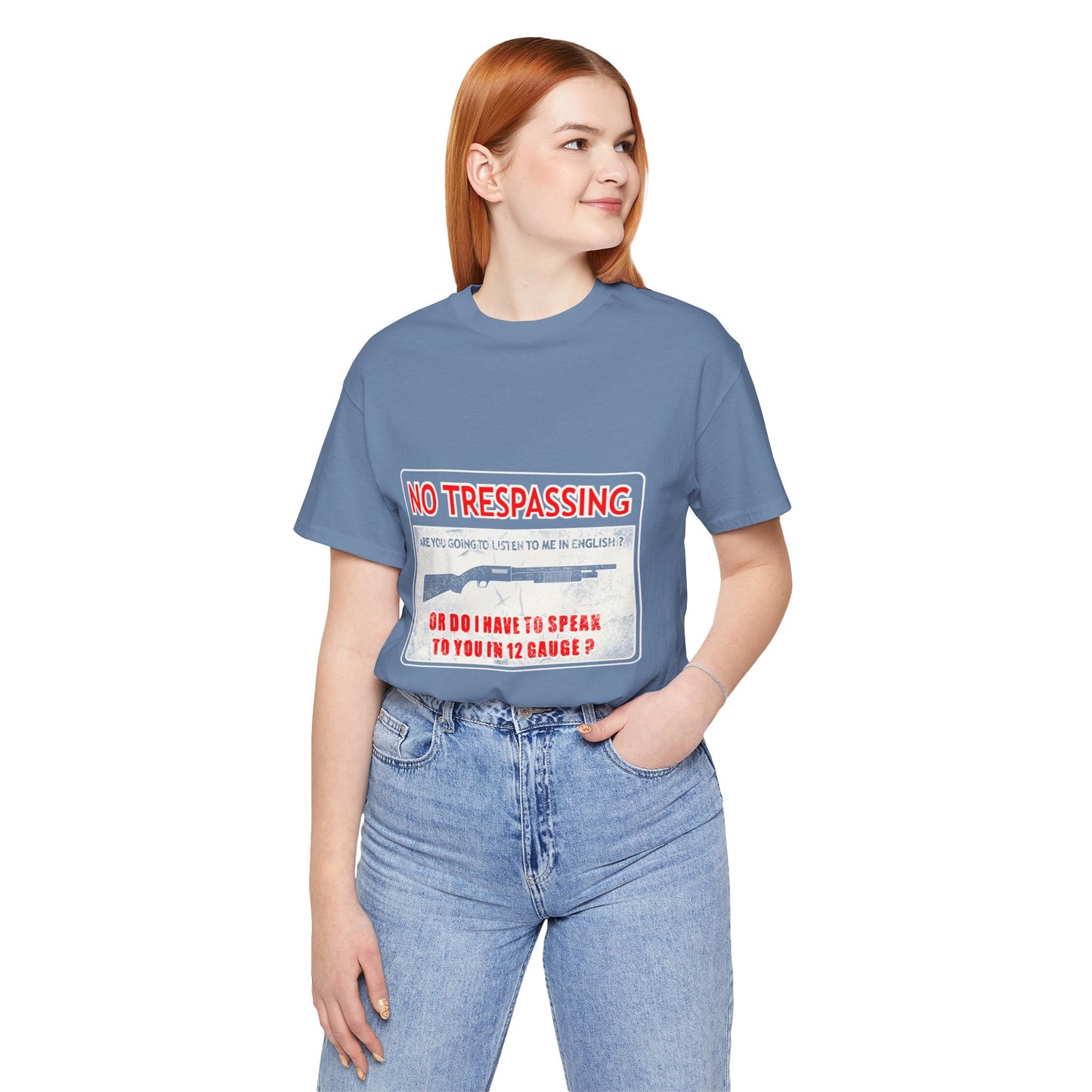 Funny 12 Gauge Shotgun Tee, Don't Speak English