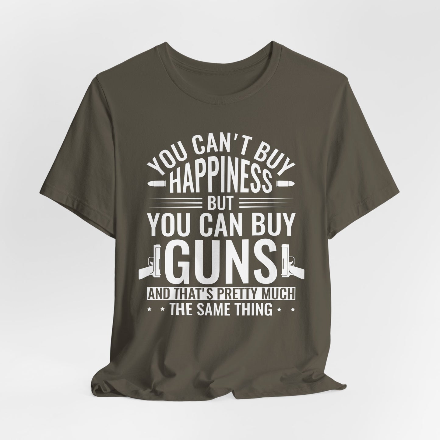 Gun Rights T-Shirt — "You Can't Buy Happiness But You Can Buy Guns" Graphic Tee