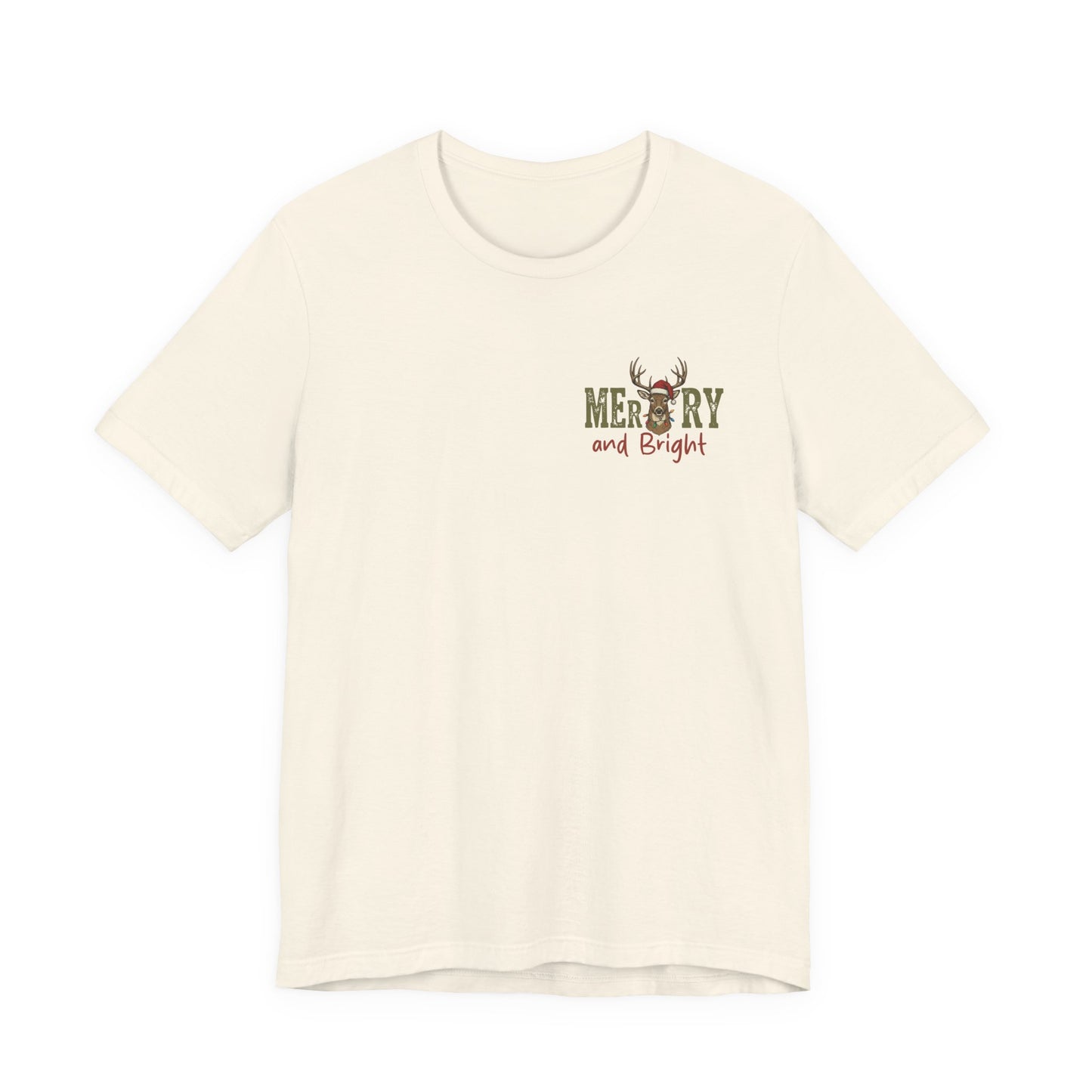Christmas T‑Shirt — Merry and Bright Camouflage Buck Tee