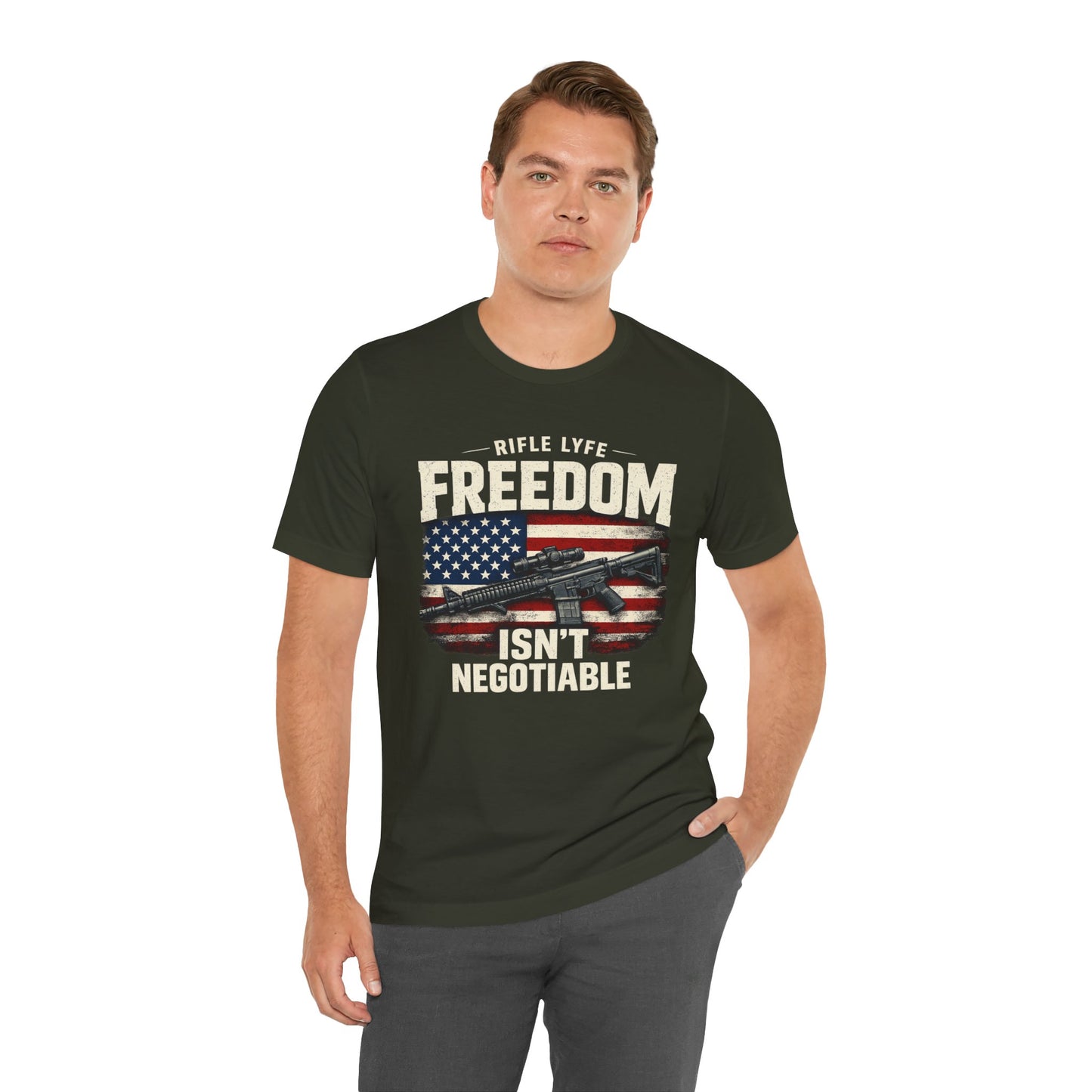 Freedom Is not Negotiable Shirt Patriotic Gun Shirt 2nd Amendment Shirt American Flag Shirt Tactical Shirt Pro Gun Tee Gift for Men