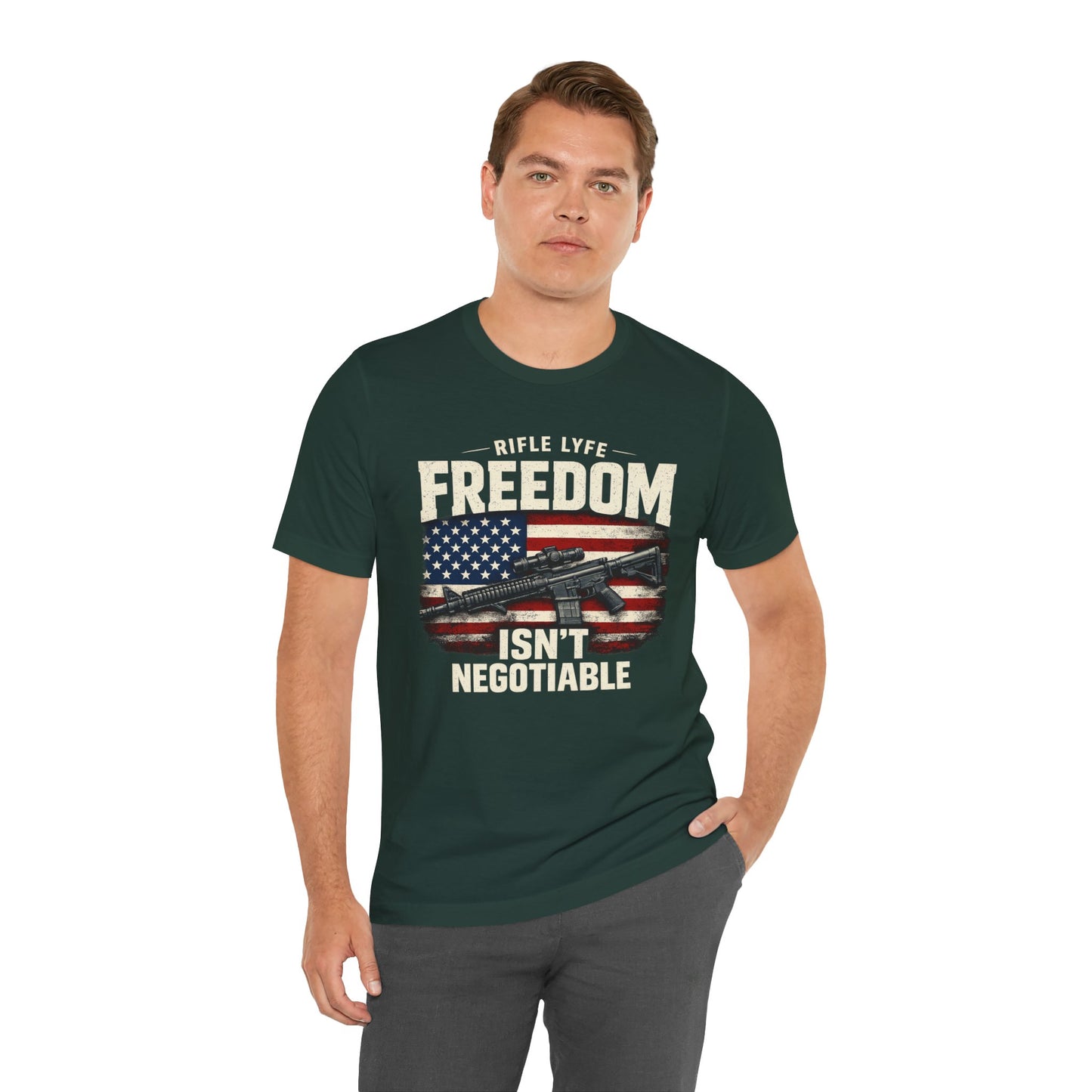 Freedom Is not Negotiable Shirt Patriotic Gun Shirt 2nd Amendment Shirt American Flag Shirt Tactical Shirt Pro Gun Tee Gift for Men