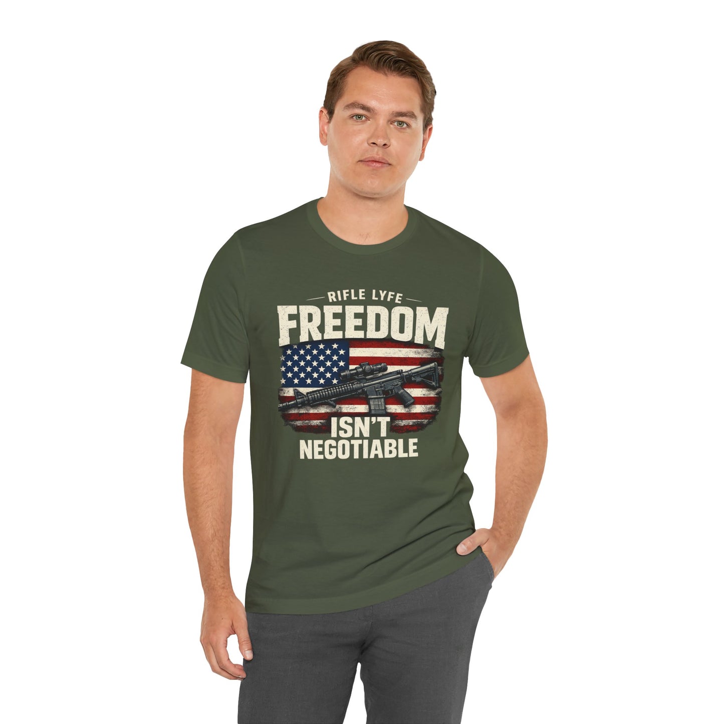 Freedom Is not Negotiable Shirt Patriotic Gun Shirt 2nd Amendment Shirt American Flag Shirt Tactical Shirt Pro Gun Tee Gift for Men