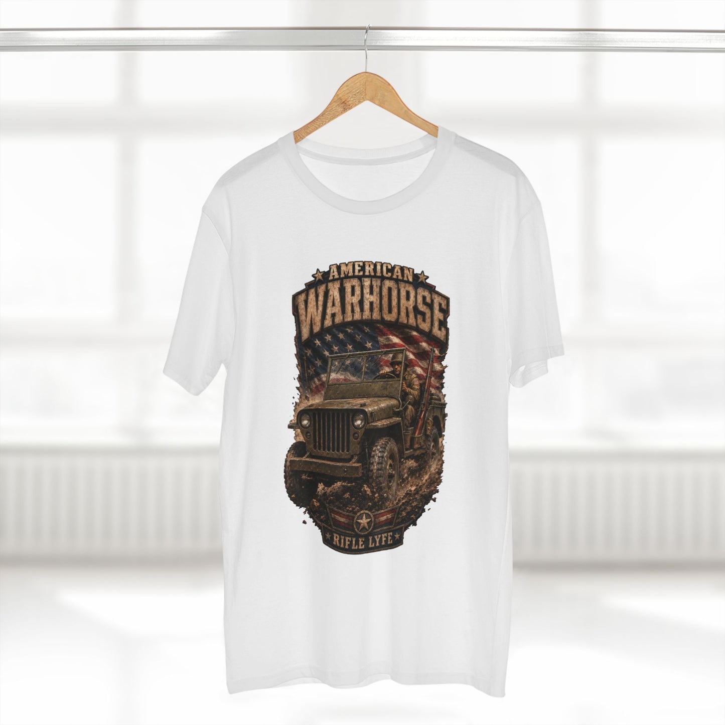 Military Jeep & American Flag Tee