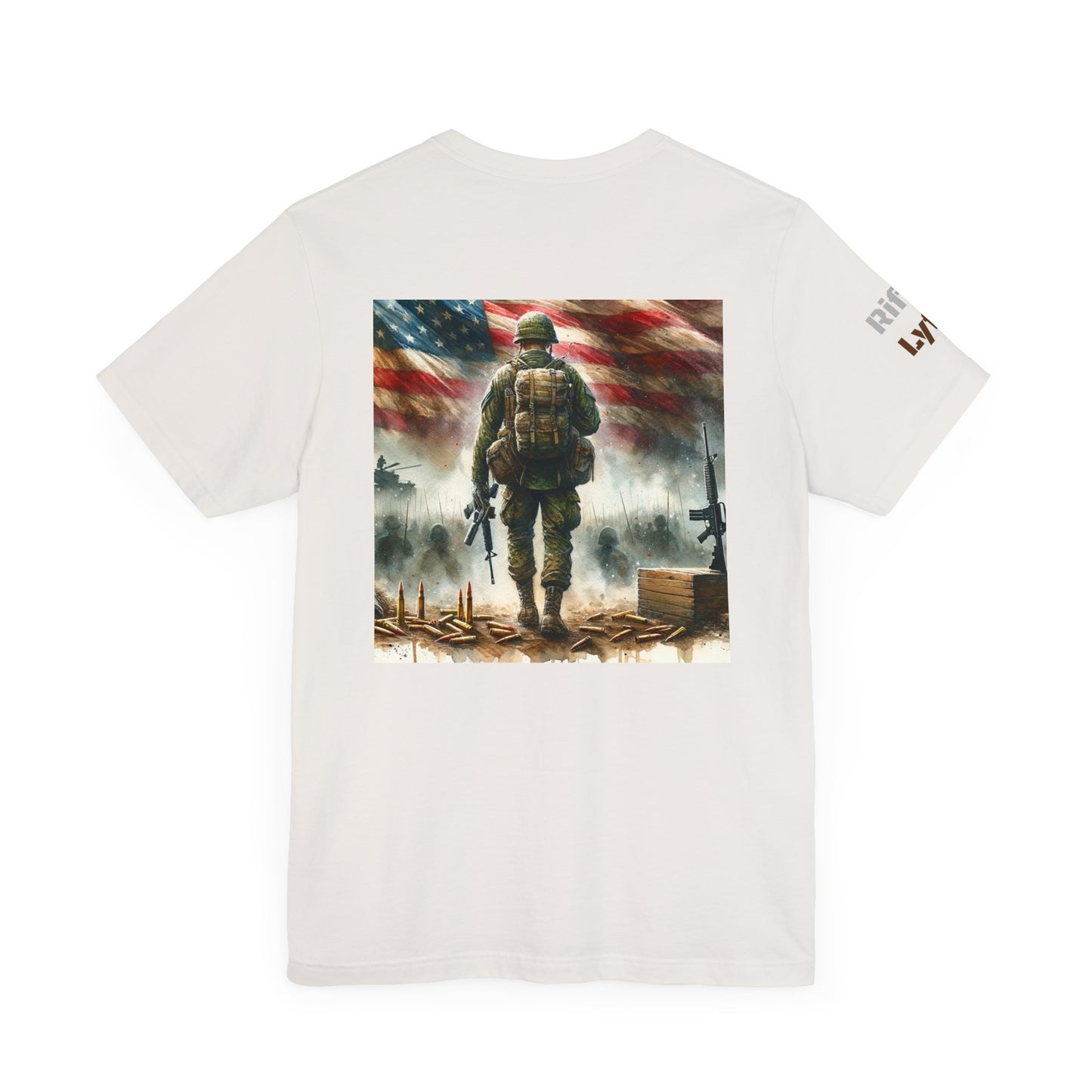 Military tee, never turn from a fight, Army, Navy, Marine, Air Force