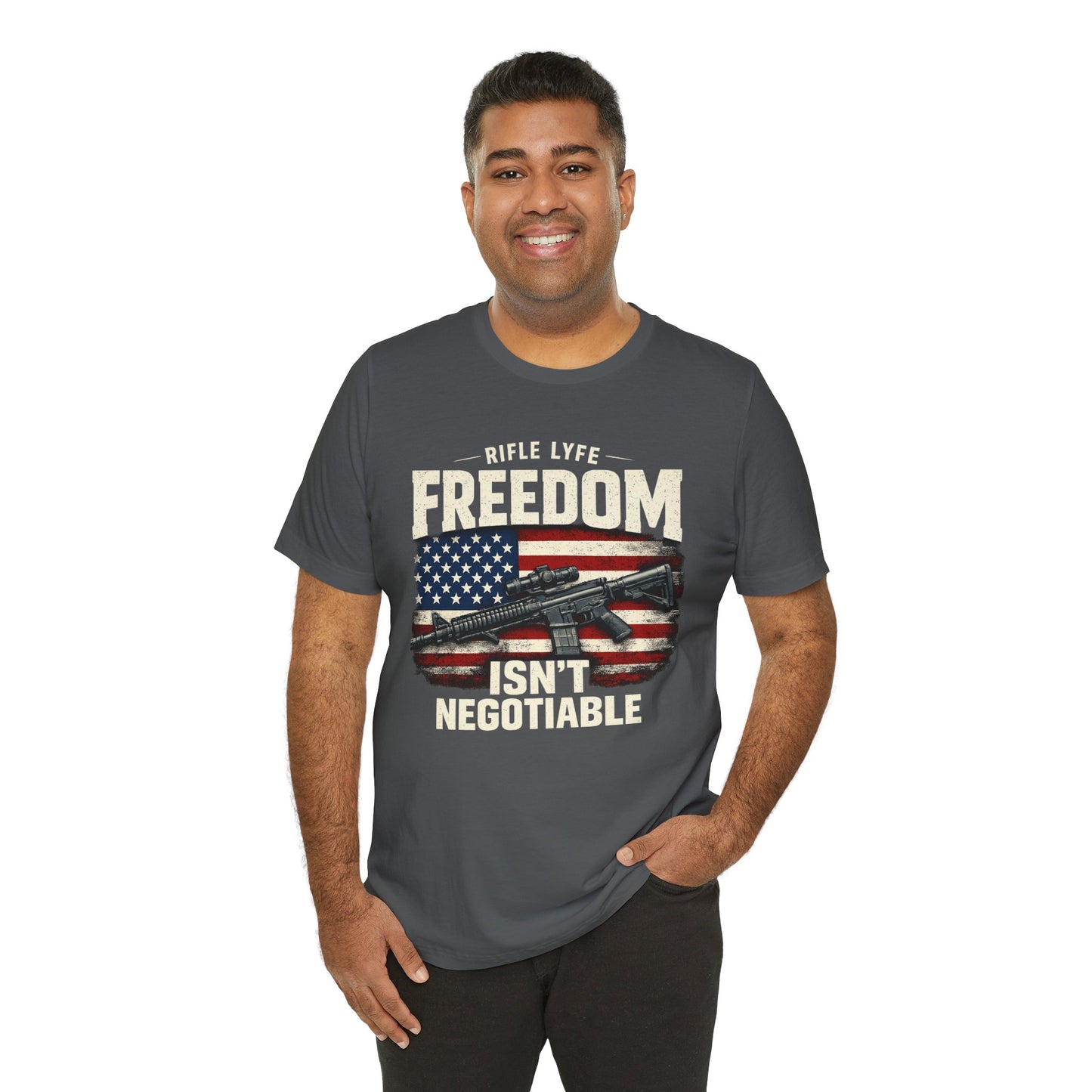 Freedom Is not Negotiable Shirt Patriotic Gun Shirt 2nd Amendment Shirt American Flag Shirt Tactical Shirt Pro Gun Tee Gift for Men