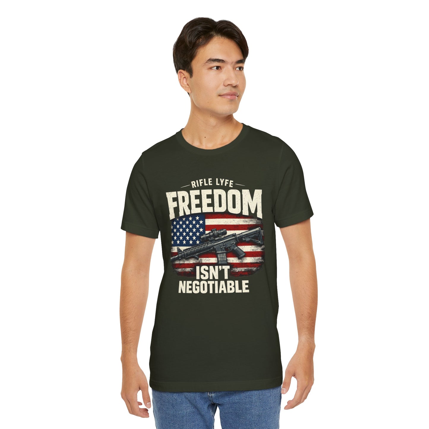 Freedom Is not Negotiable Shirt Patriotic Gun Shirt 2nd Amendment Shirt American Flag Shirt Tactical Shirt Pro Gun Tee Gift for Men