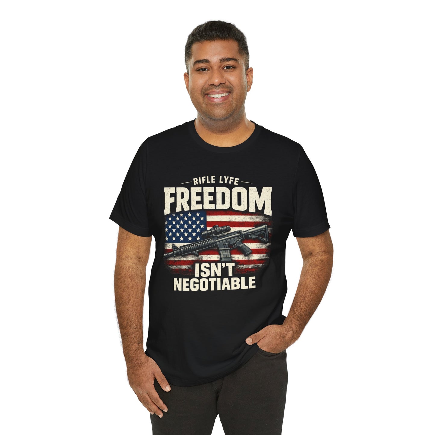 Freedom Is not Negotiable Shirt Patriotic Gun Shirt 2nd Amendment Shirt American Flag Shirt Tactical Shirt Pro Gun Tee Gift for Men