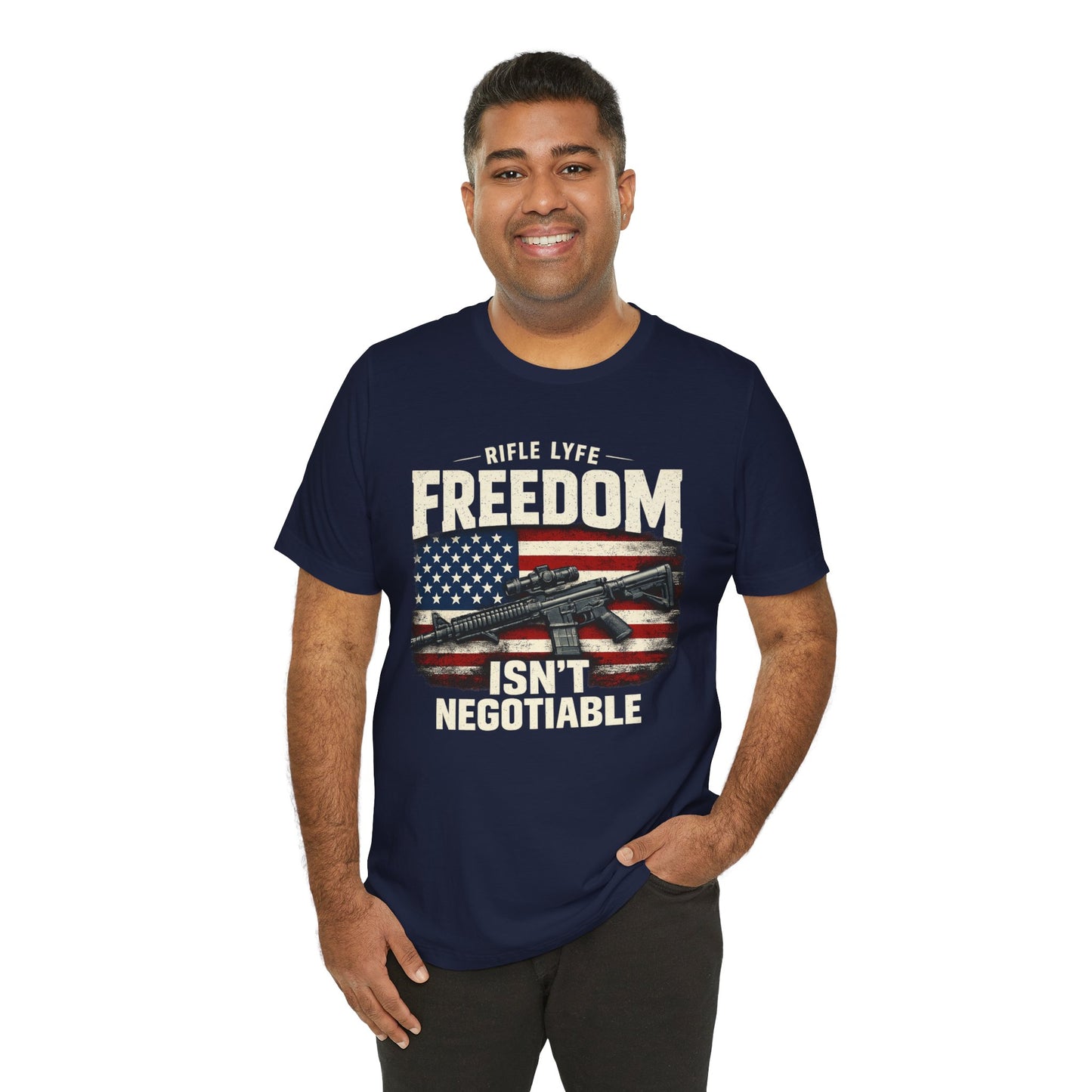 Freedom Is not Negotiable Shirt Patriotic Gun Shirt 2nd Amendment Shirt American Flag Shirt Tactical Shirt Pro Gun Tee Gift for Men