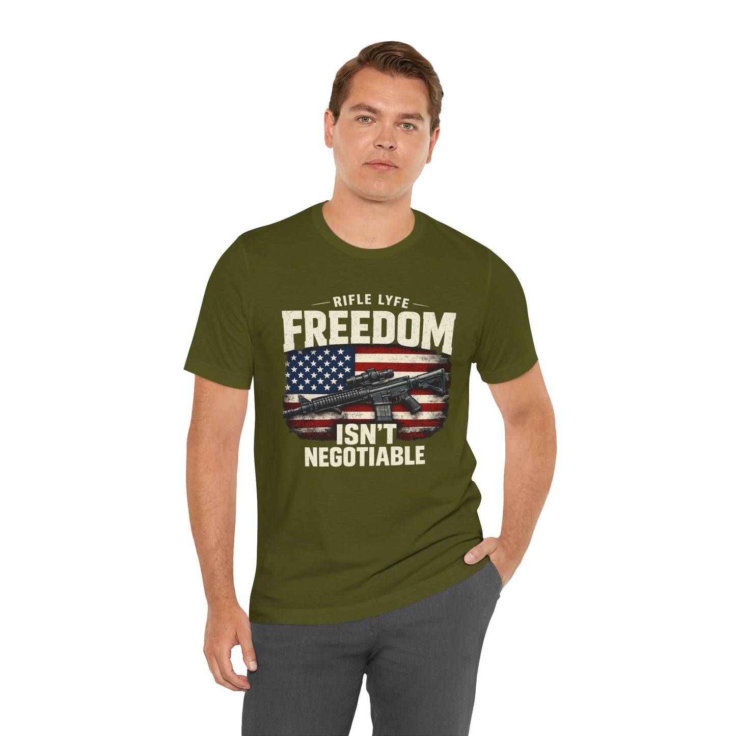 Freedom Is not Negotiable Shirt Patriotic Gun Shirt 2nd Amendment Shirt American Flag Shirt Tactical Shirt Pro Gun Tee Gift for Men