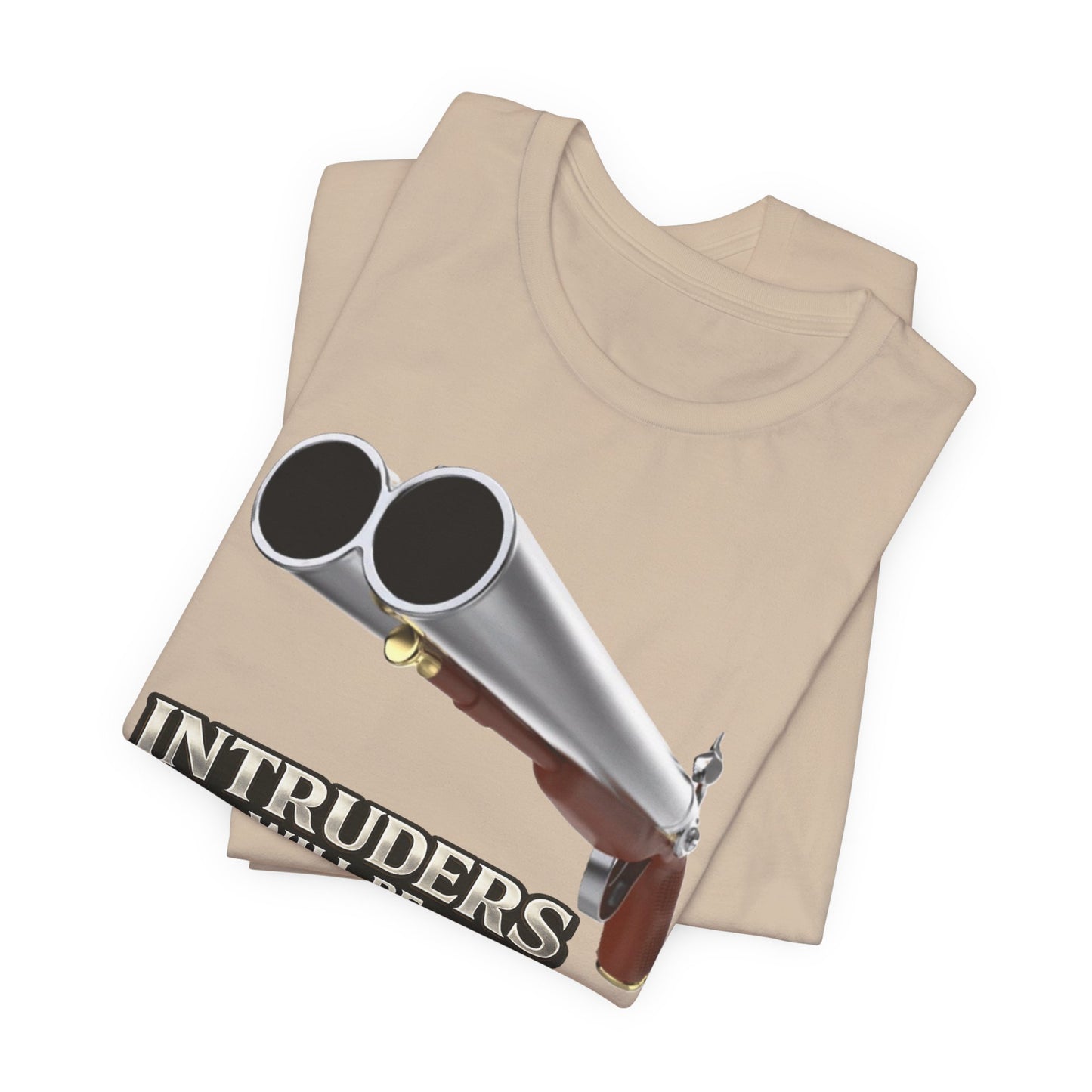 2nd Amendment Shotgun Safety Tee — "Intruders Will Be Shot, Survivors Shot Again" Graphic T-Shirt